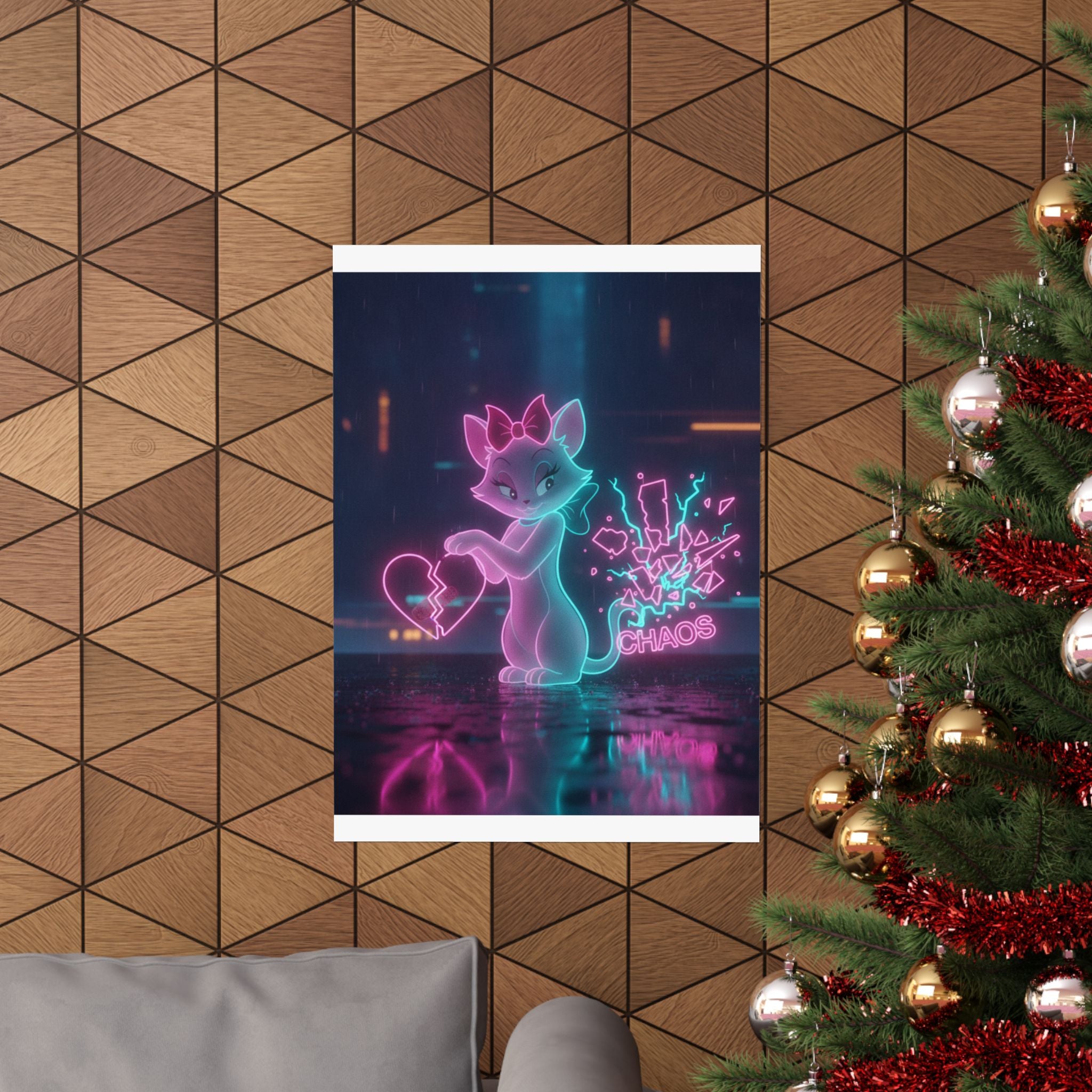 Neon Noir — Cat — Matte Poster