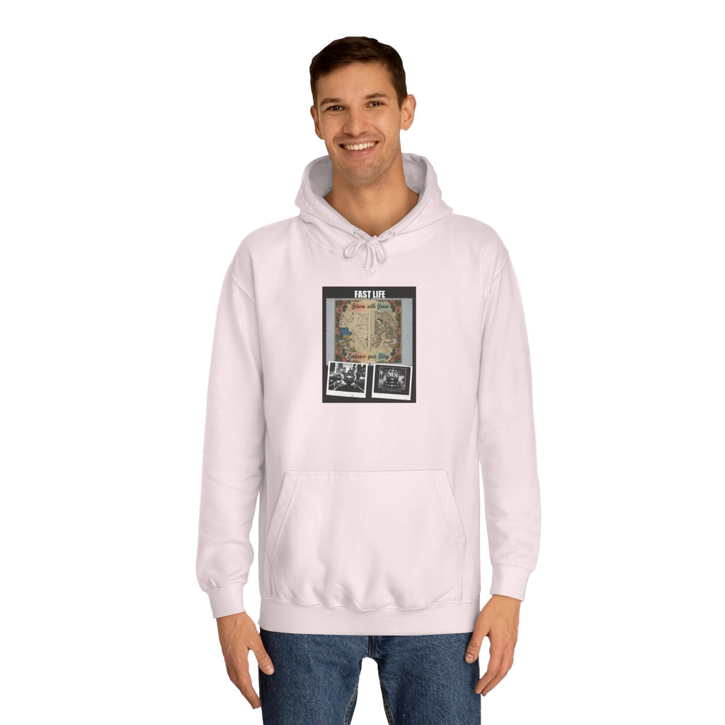 FAST LIFE Vintage Floral Collage Poster Hoodie