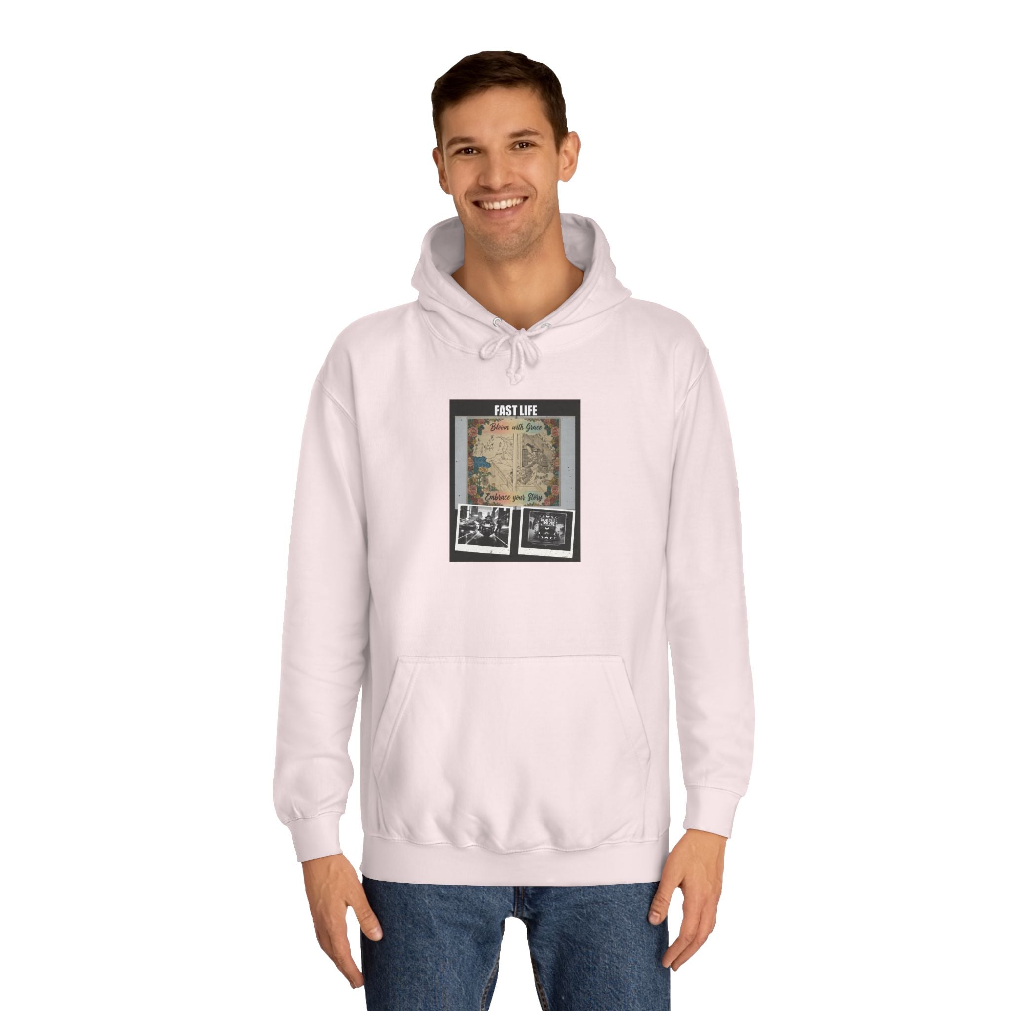 FAST LIFE Vintage Floral Collage Poster Hoodie