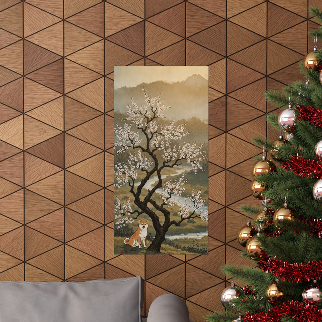 Scenic Nature — Plum Tree In Blossom — Matte Poster