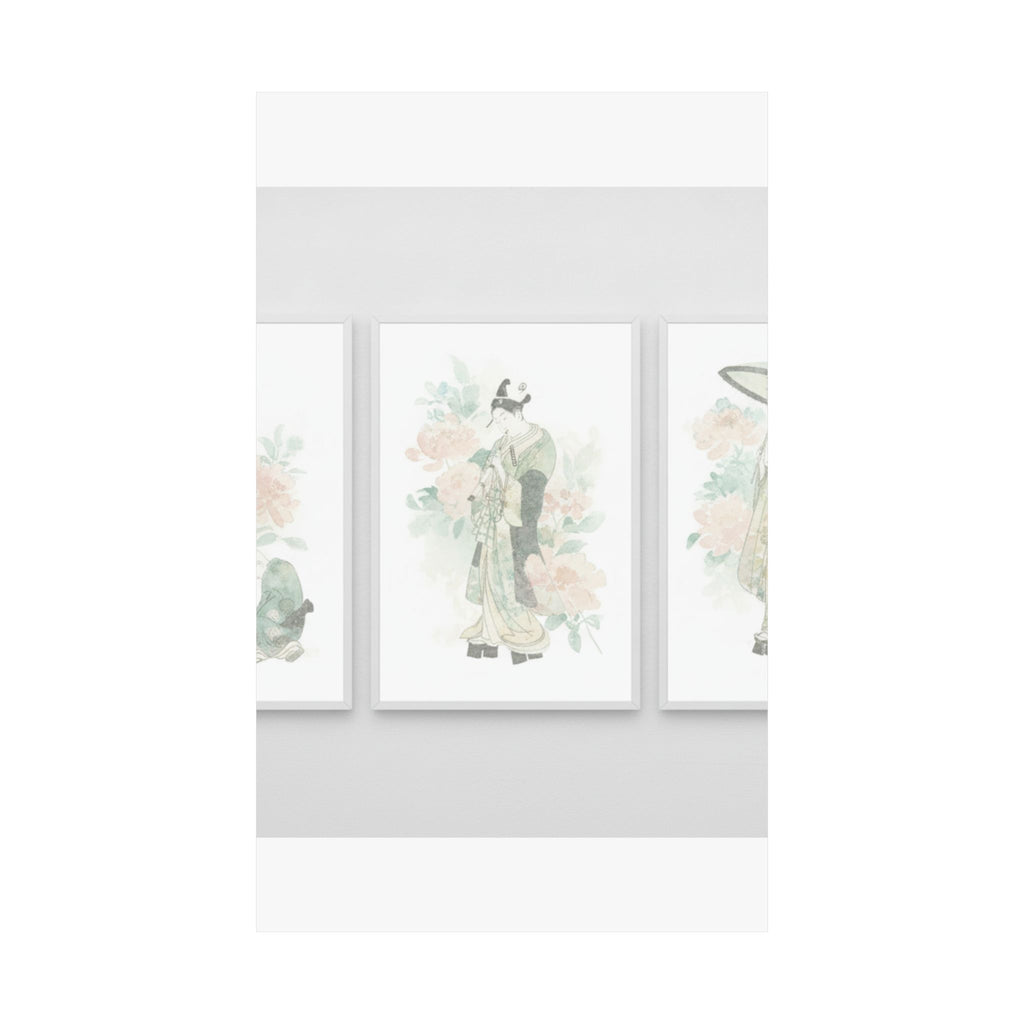 Watercolor — Tripytych Of Young Men — Matte Poster
