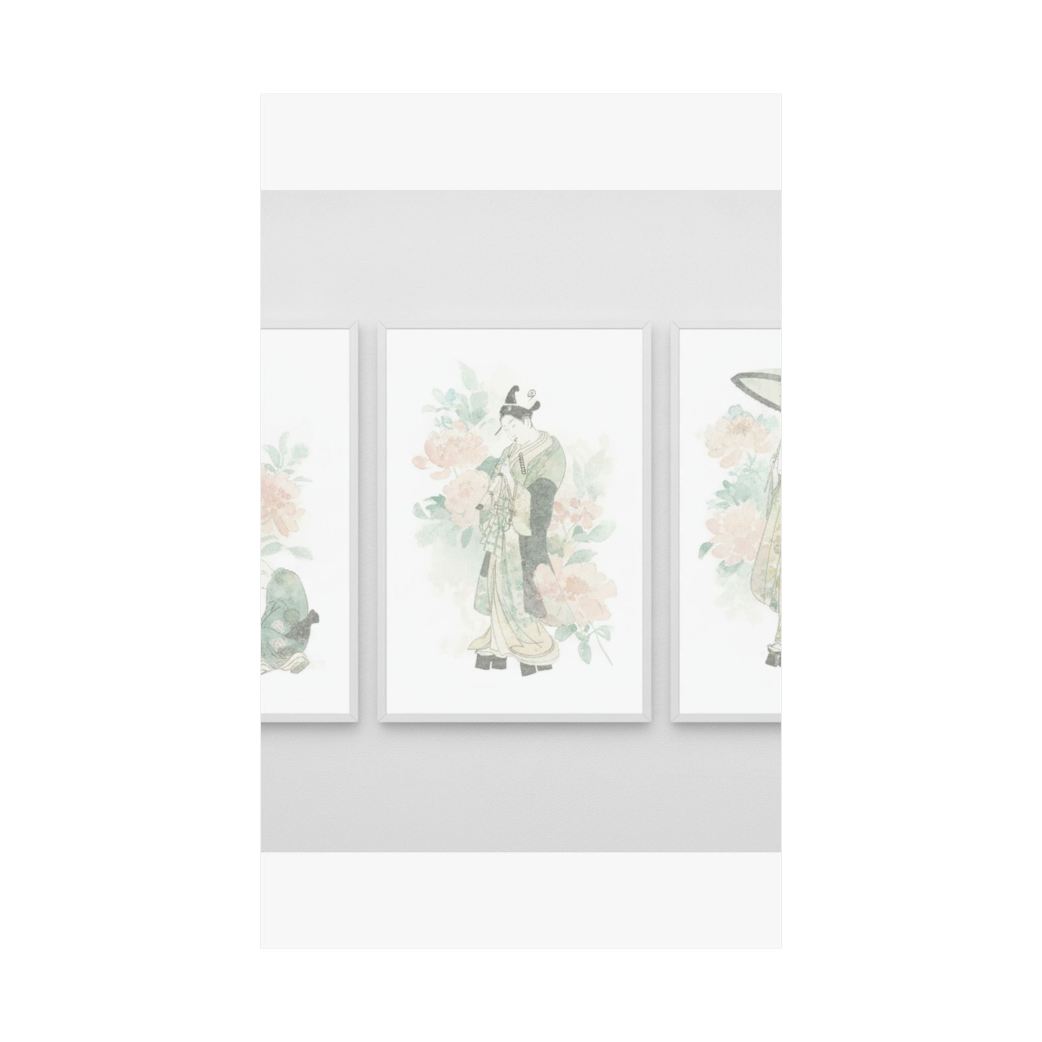 Watercolor — Tripytych Of Young Men — Matte Poster