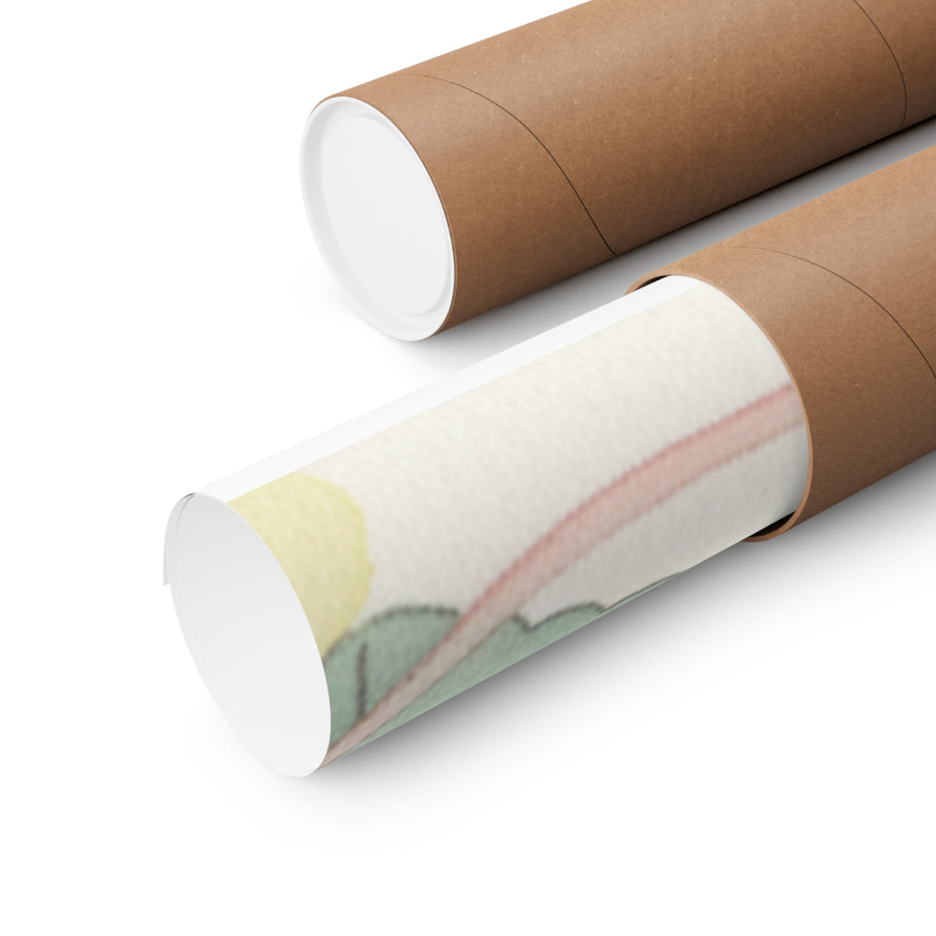 Watercolor — White Mice Playing — Matte Poster