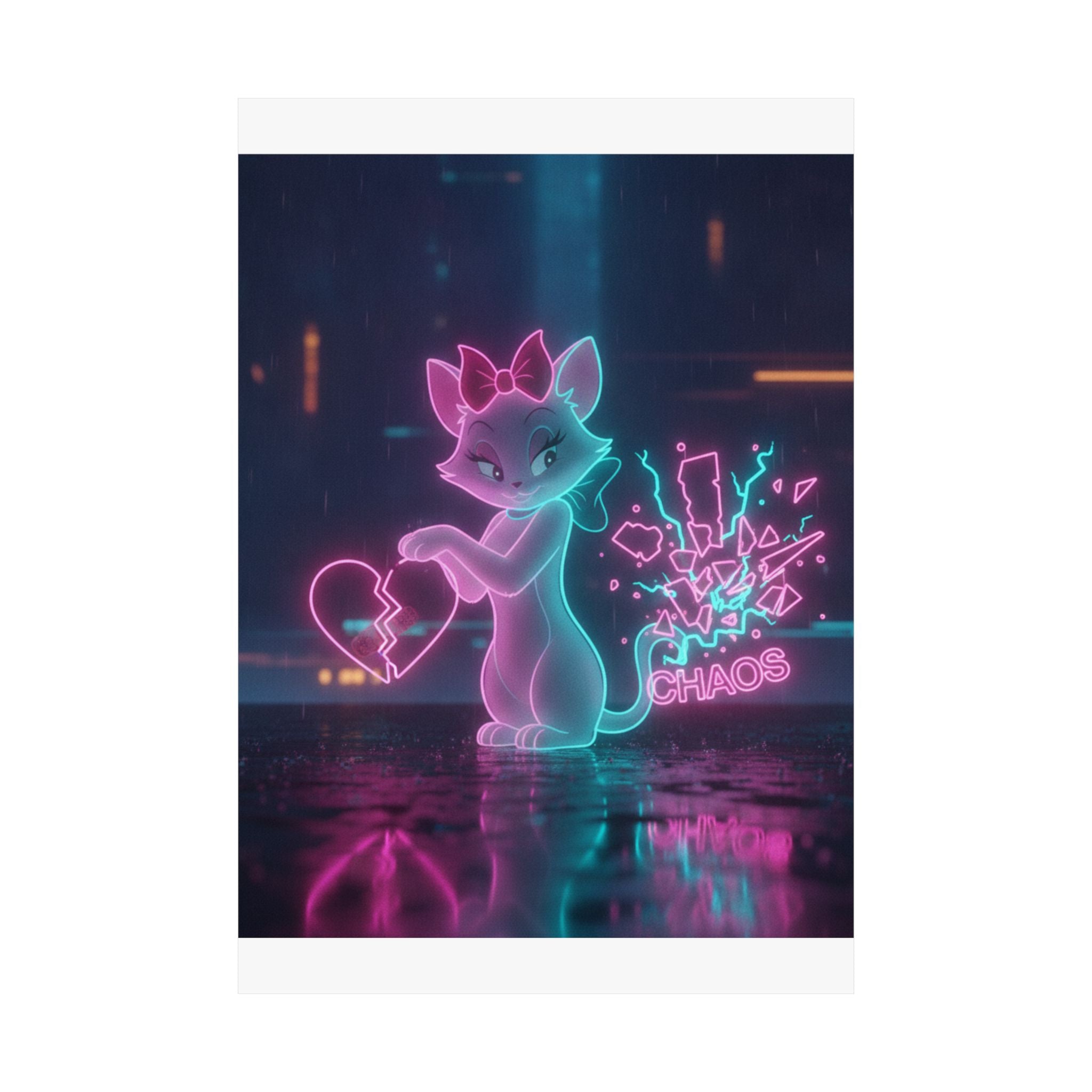 Neon Noir — Cat — Matte Poster