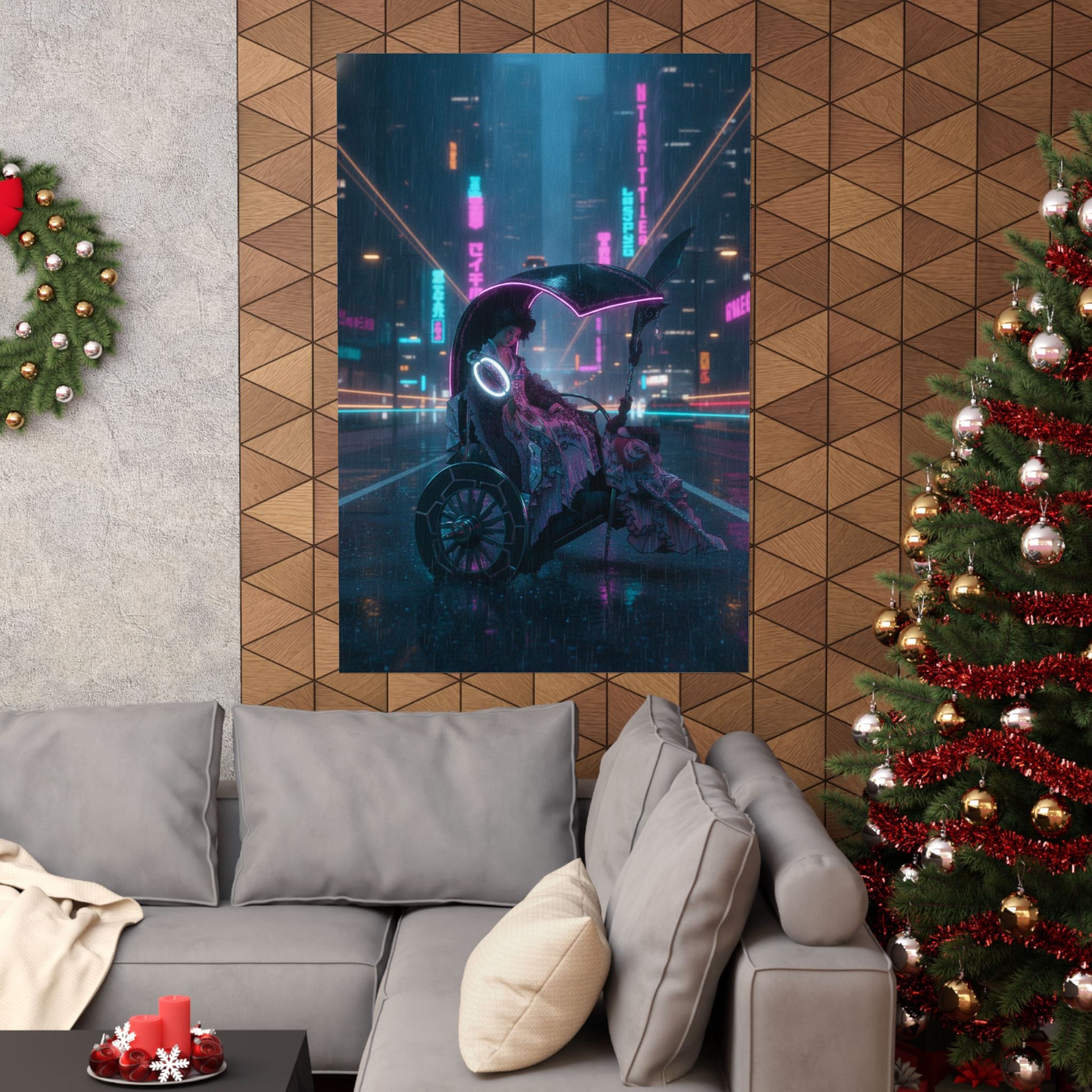 Neon Noir — Lady In A Chariot — Matte Poster