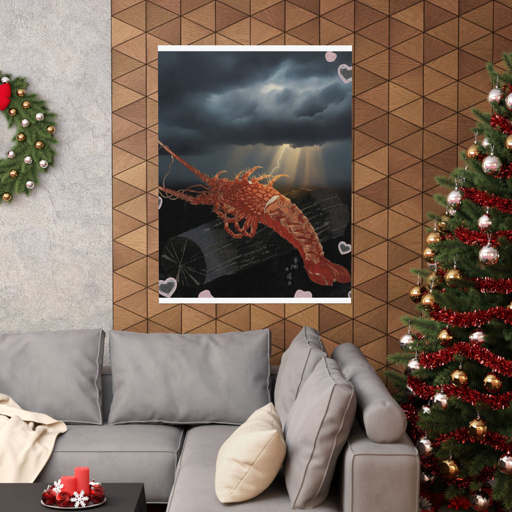 Dramatic Storm — Lobster On A Piece Of Charcoal — Matte Poster