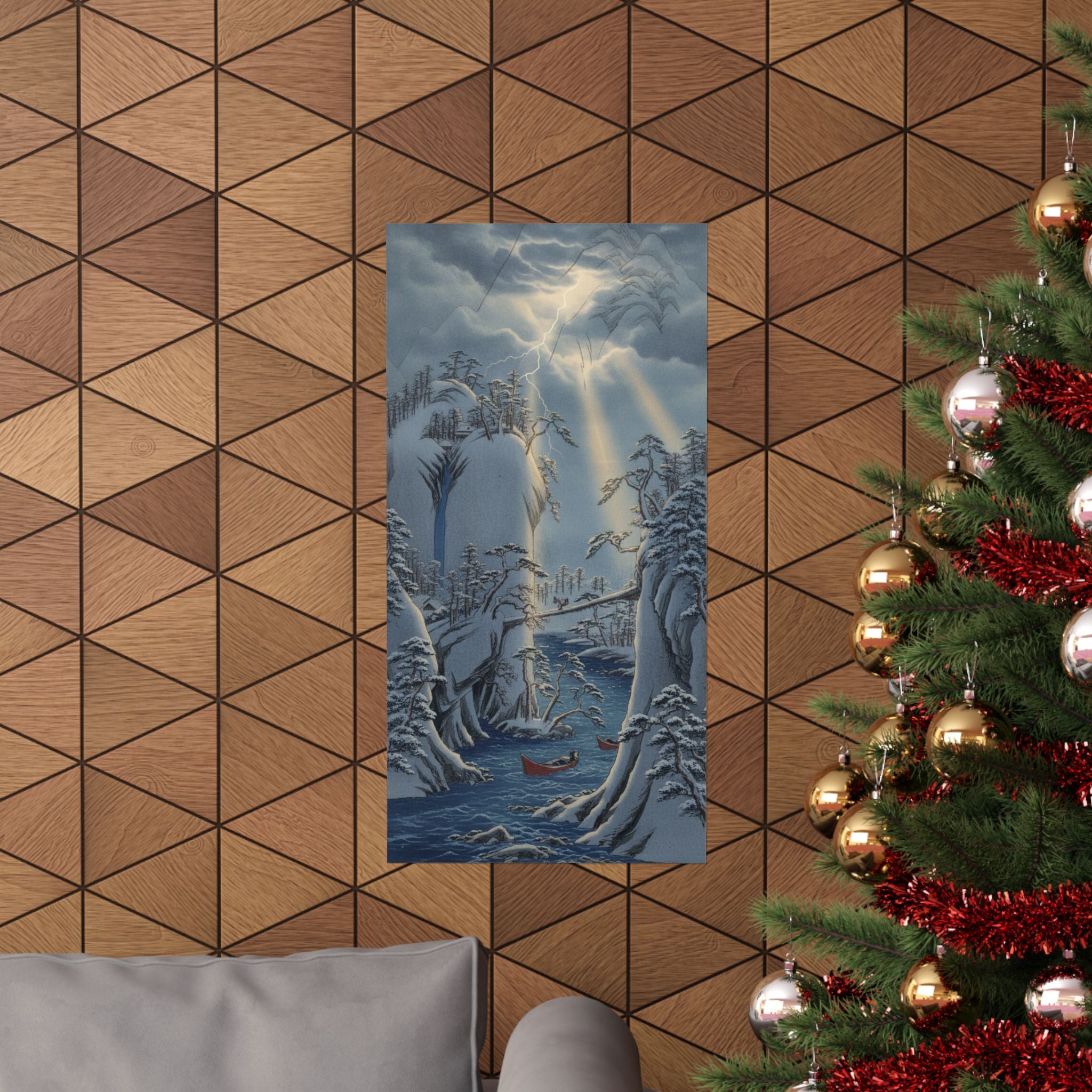 Dramatic Storm — River Gorge In Snow — Matte Poster