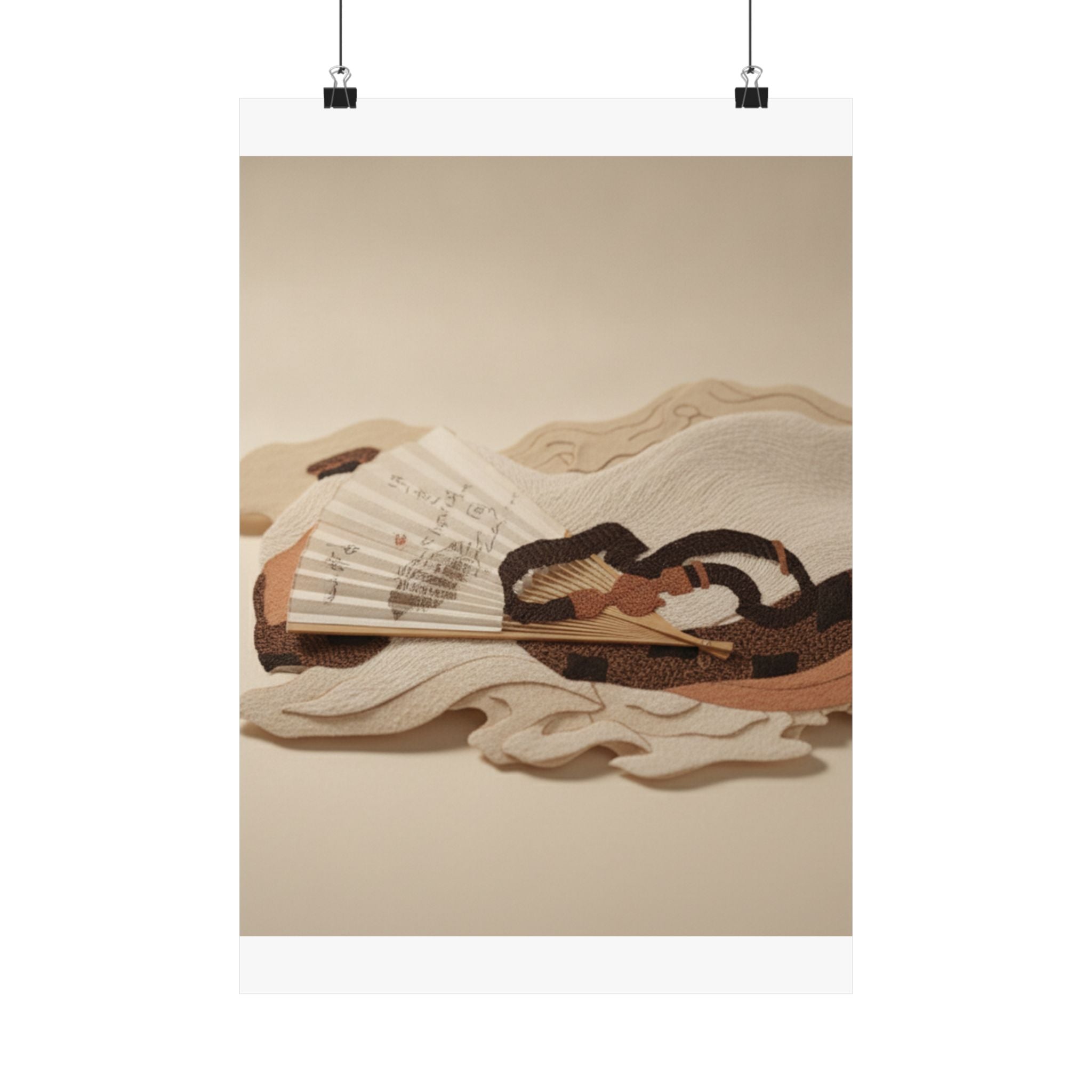 Product Marketing — Belt And Fan On A Piece Of Cloth — Matte Poster