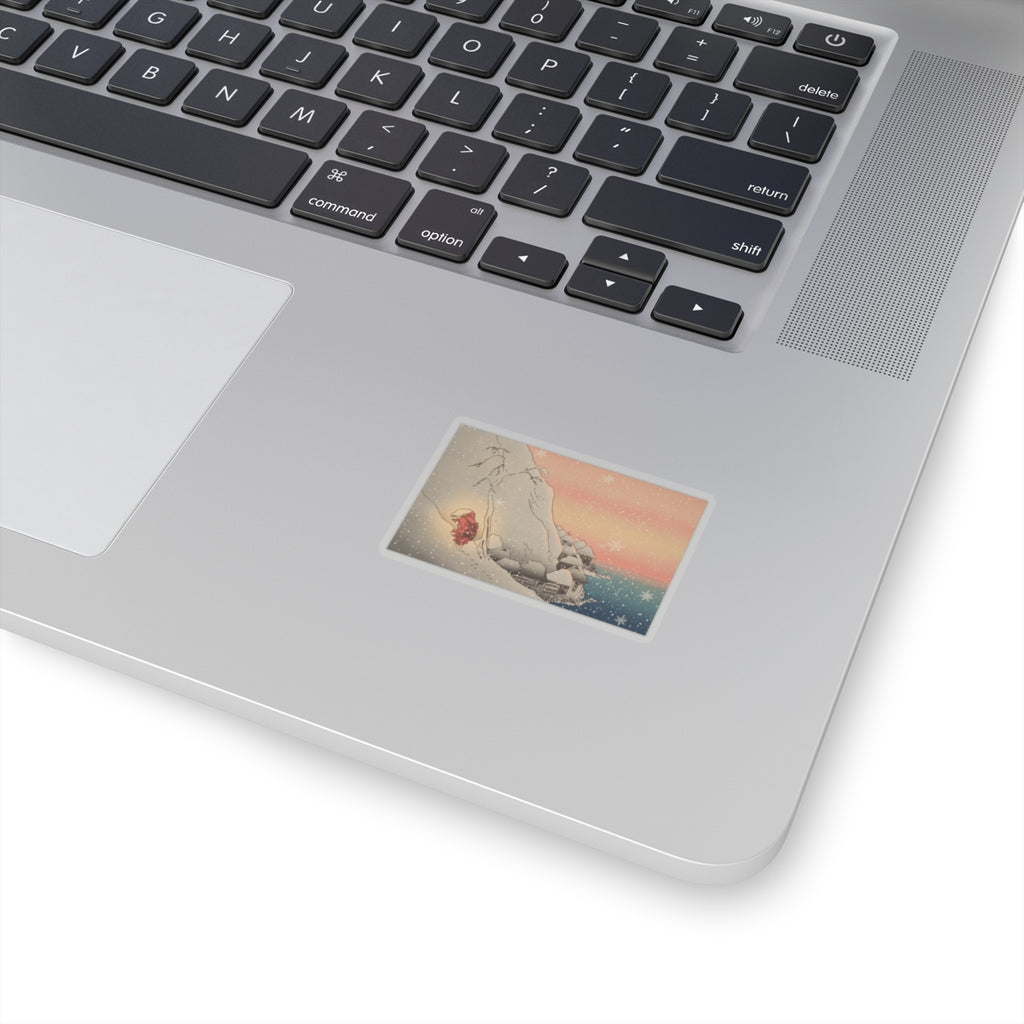 Southern Sunset — Nichiren In Snow At Tsukahara, Sodo Province — Kiss-Cut Sticker