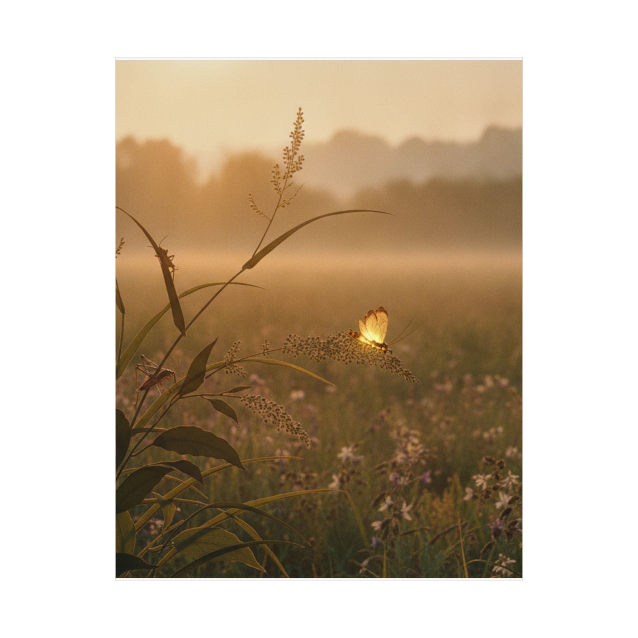 Scenic Nature — Tree Cricket (Matsumushi); Firefly (Hotaru), From The Picture Book Of Crawling C — Matte Poster