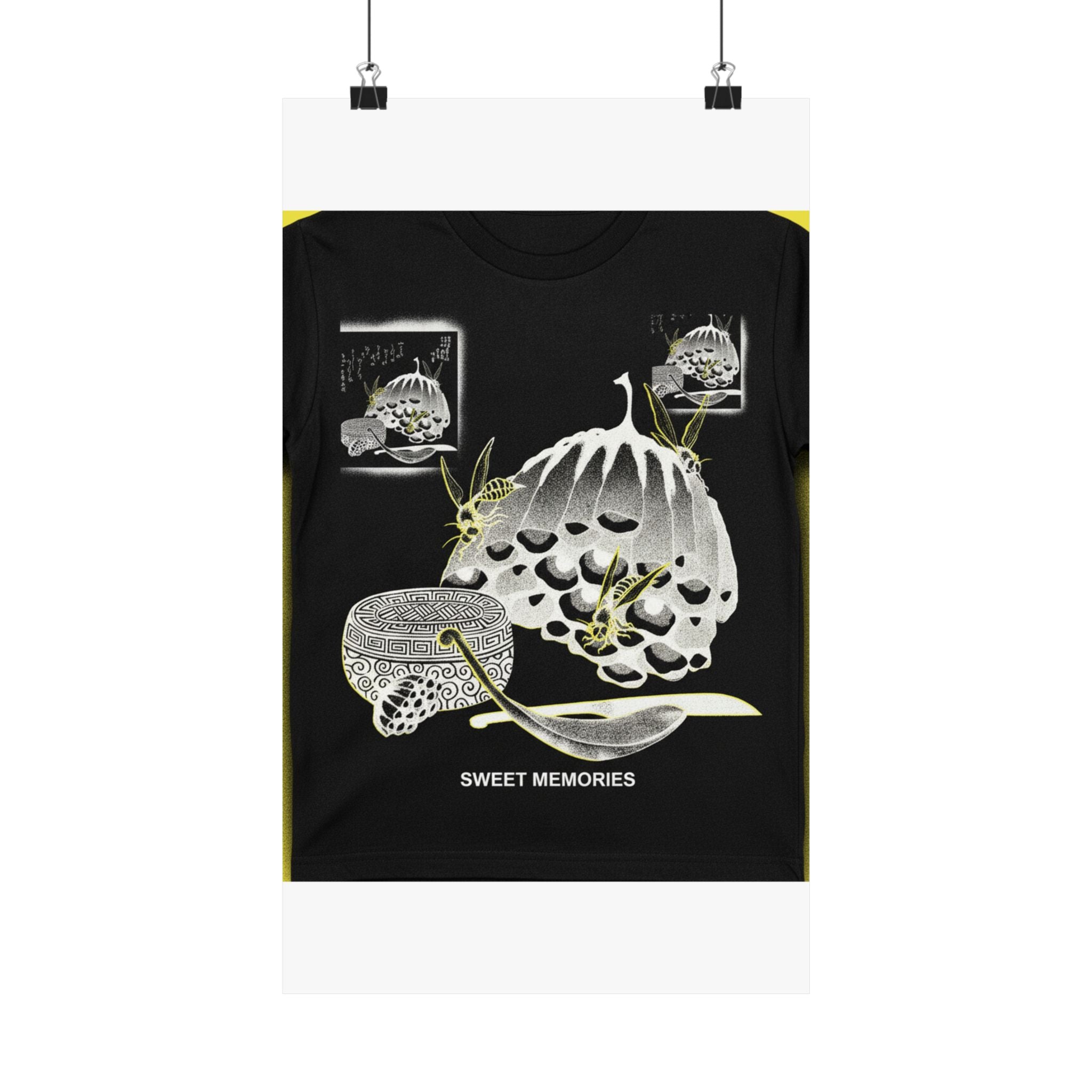 Streetwear Collage — Hives With Wasps, And A Box With A Spoon For Honey — Matte Poster