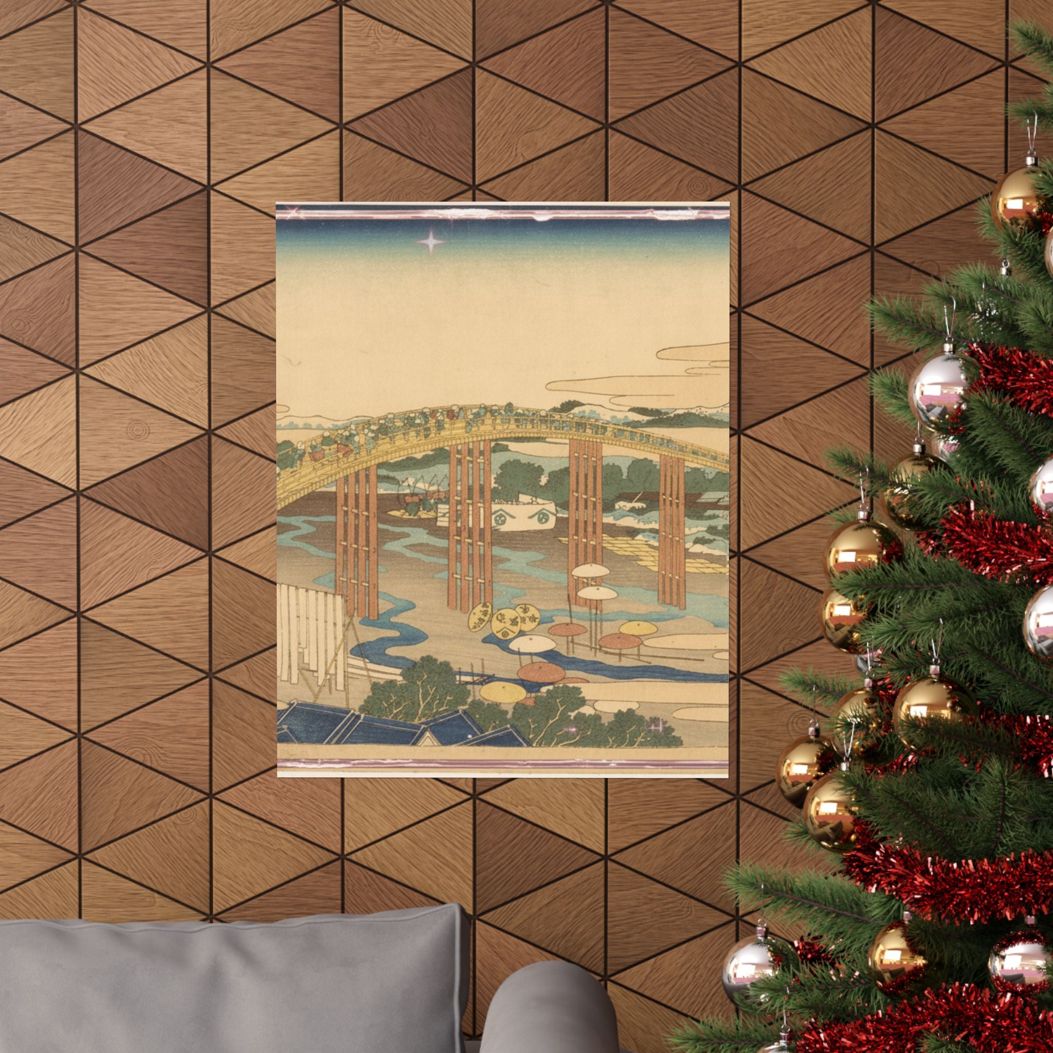 Scenic Nature — Yahagi Bridge At Okazaki On The Tōkaidō (Tōkaidō Okazaki Yahagi No Hashi), From  — Matte Poster