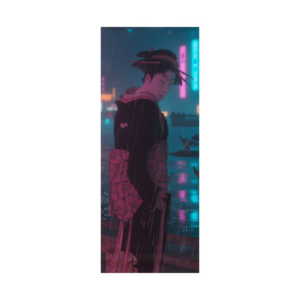 Neon Noir — Young Lady By The Shore — Matte Poster