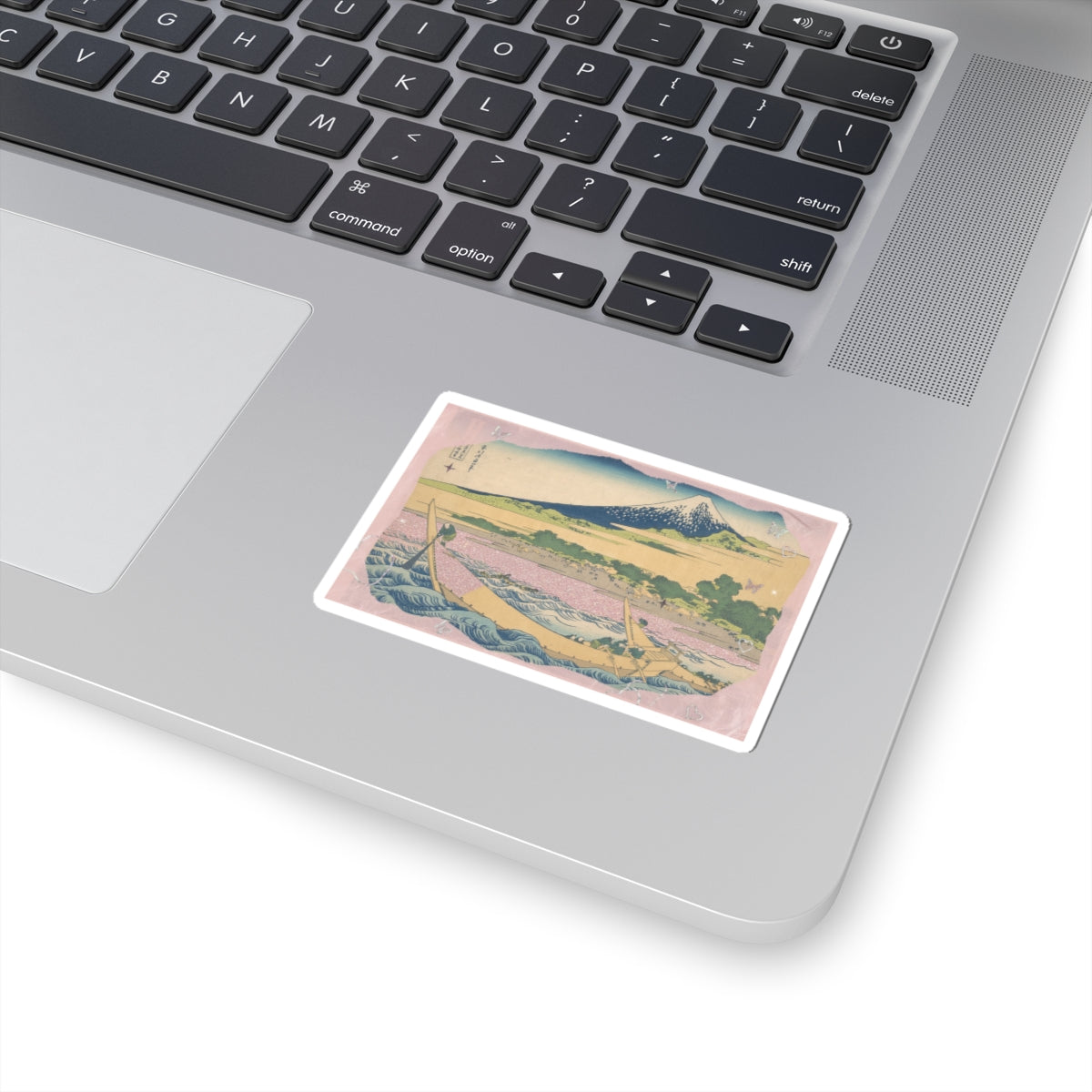 Scenic Nature — Tago Bay Near Ejiri On The Tōkaidō (Tōkaidō Ejiri Tago No Ura Ryaku Zu), From Th — Kiss-Cut Sticker