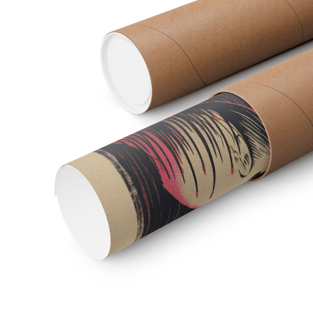 Japanese Street — White Heron Standing Among Reeds — Matte Poster