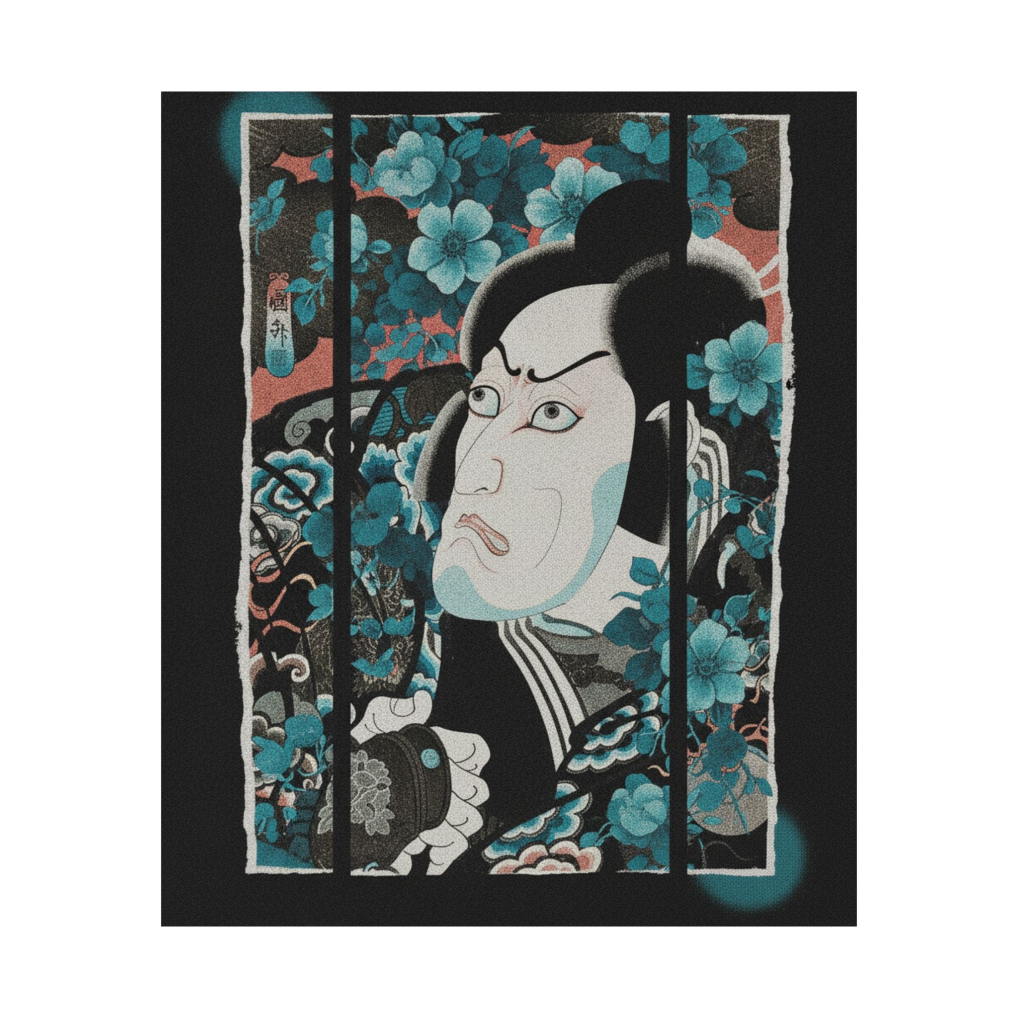 Streetwear Collage — Kabuki Actor Ichikawa Ebizō V As Kumagai Jirō Naozane — Matte Poster