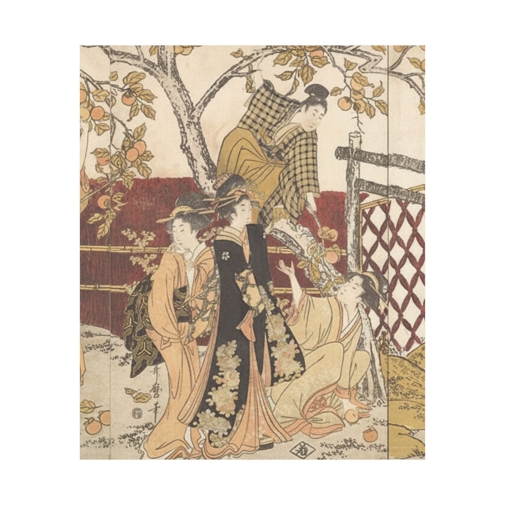 Botanical — Picking Persimmons (Kaki-Mogi) — Matte Poster