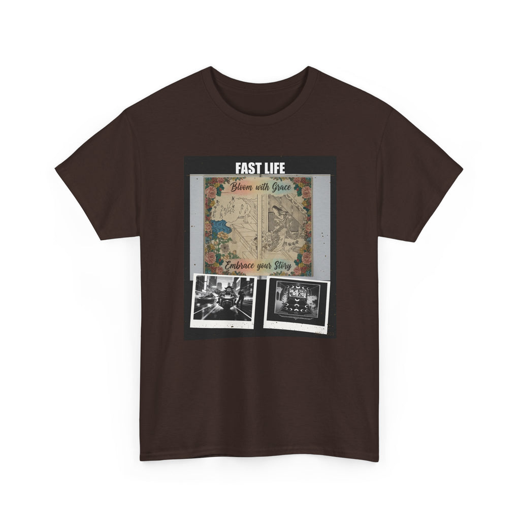 FAST LIFE Vintage Floral Collage Poster Graphic Tee