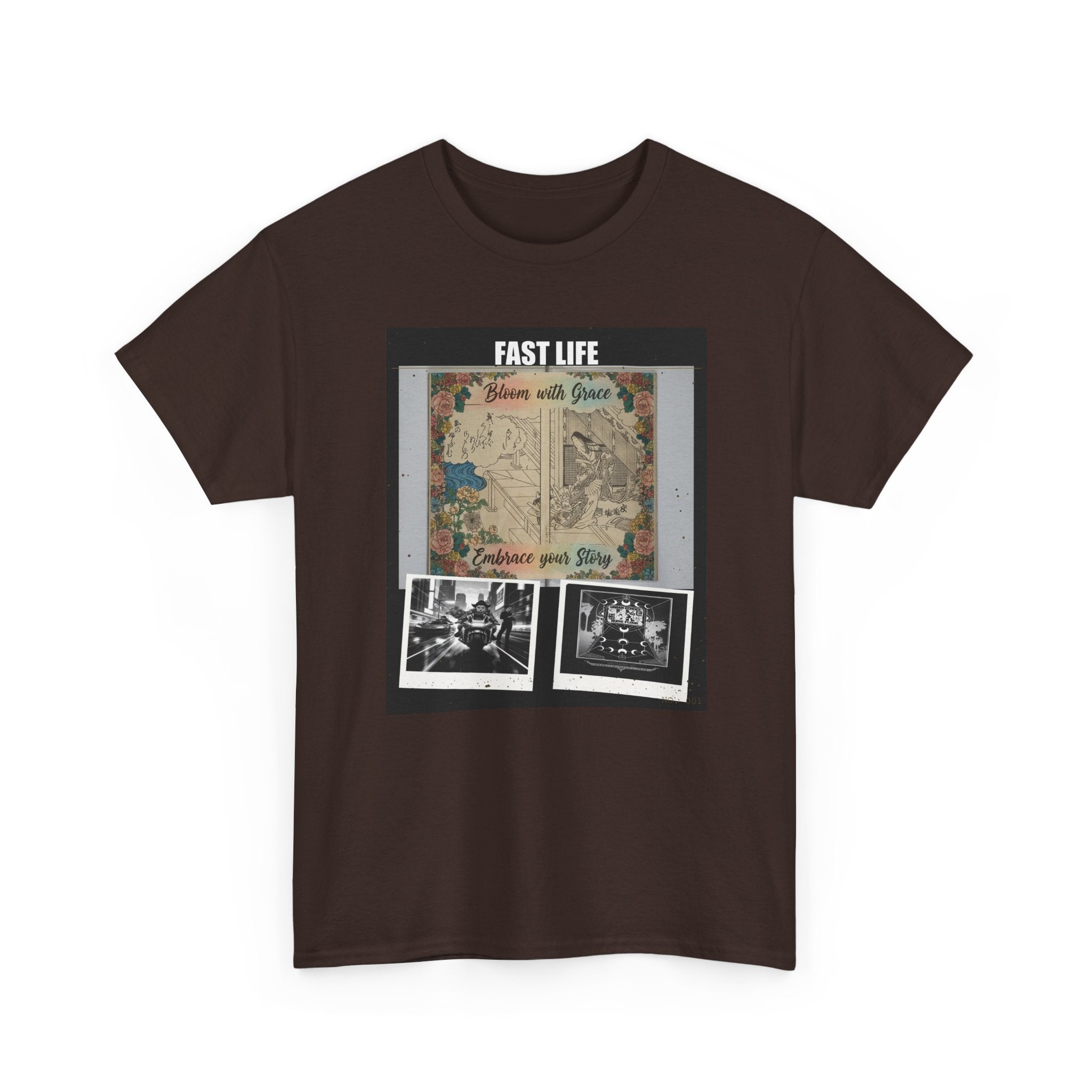 FAST LIFE Vintage Floral Collage Poster Graphic Tee