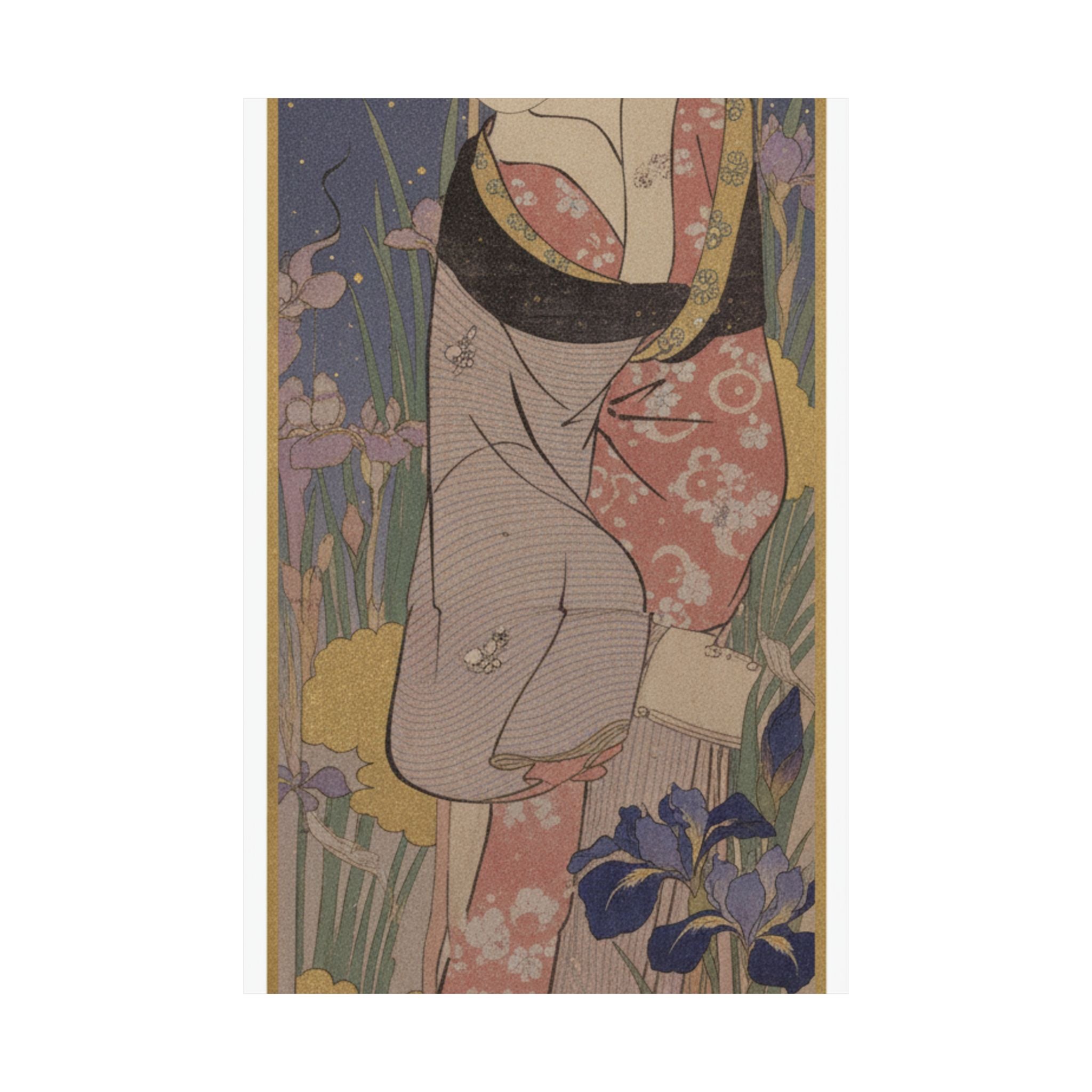 Celestial — Young Lady And Iris Garden — Matte Poster
