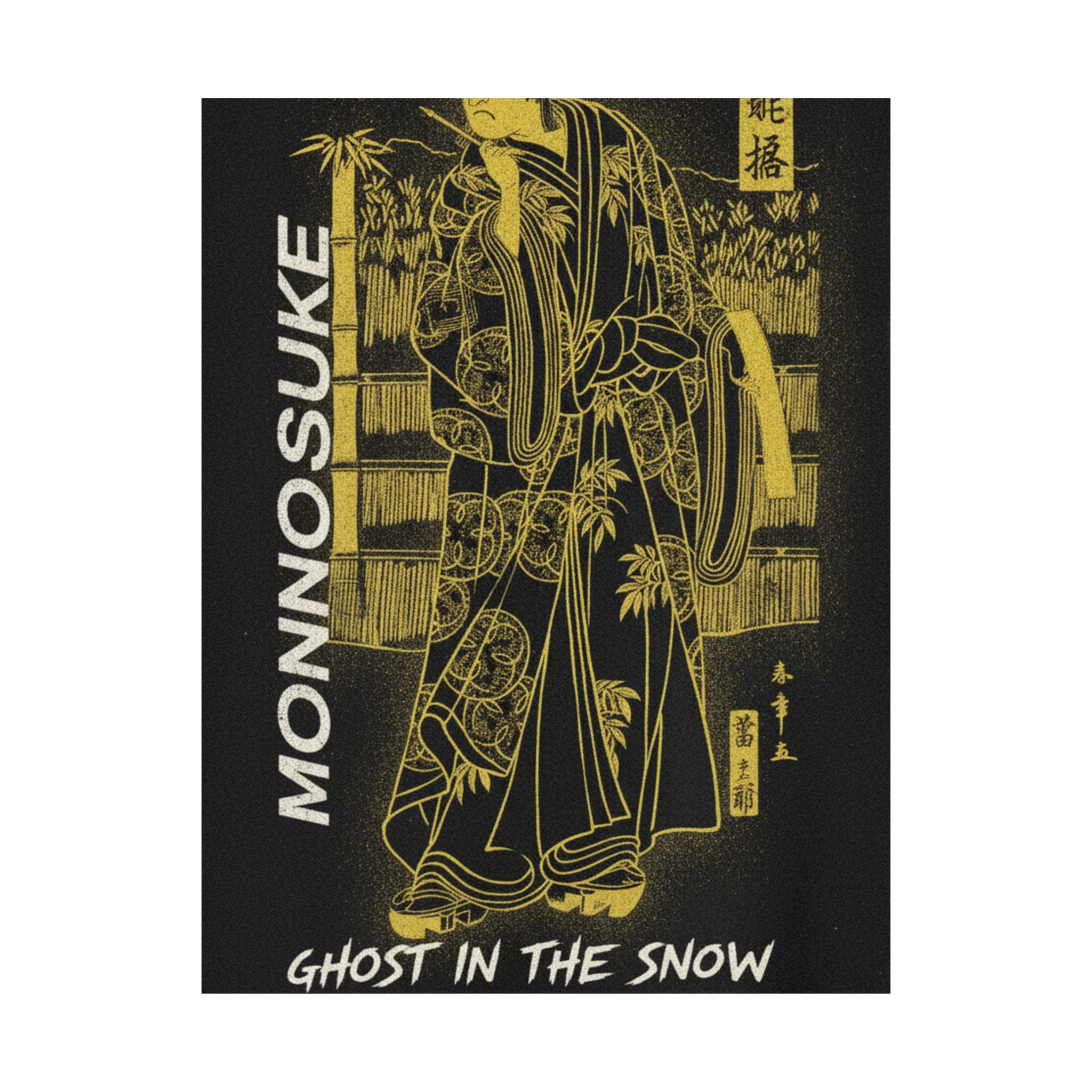 Streetwear Collage — The Second Ichikawa Monnosuke As A Man Of High Rank Standing In The Snow — Matte Poster