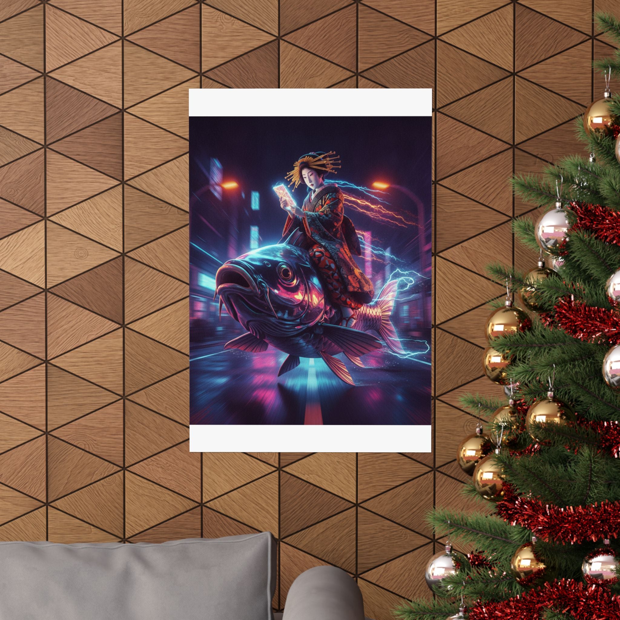 Fast Furious — Courtesan Seated On A Carp — Matte Poster