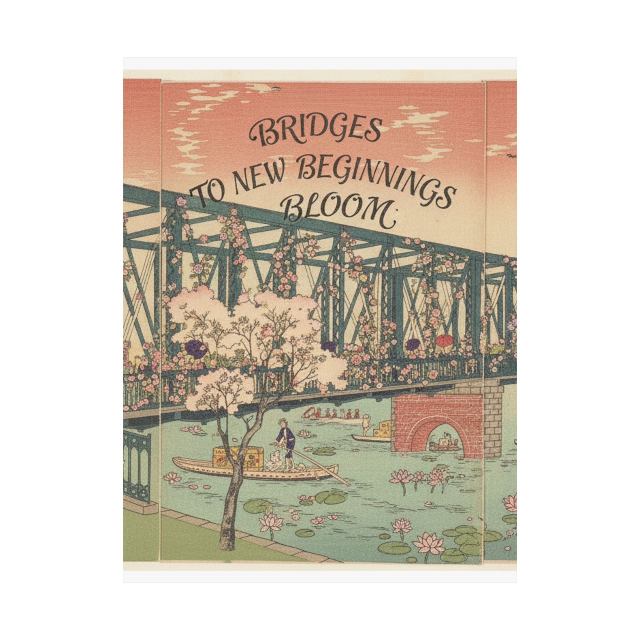 Affirmation — Illustration Of The Opening Of Azuma Bridge In Tokyo (Tokyo Meisho No Uchi Azuma — Matte Poster