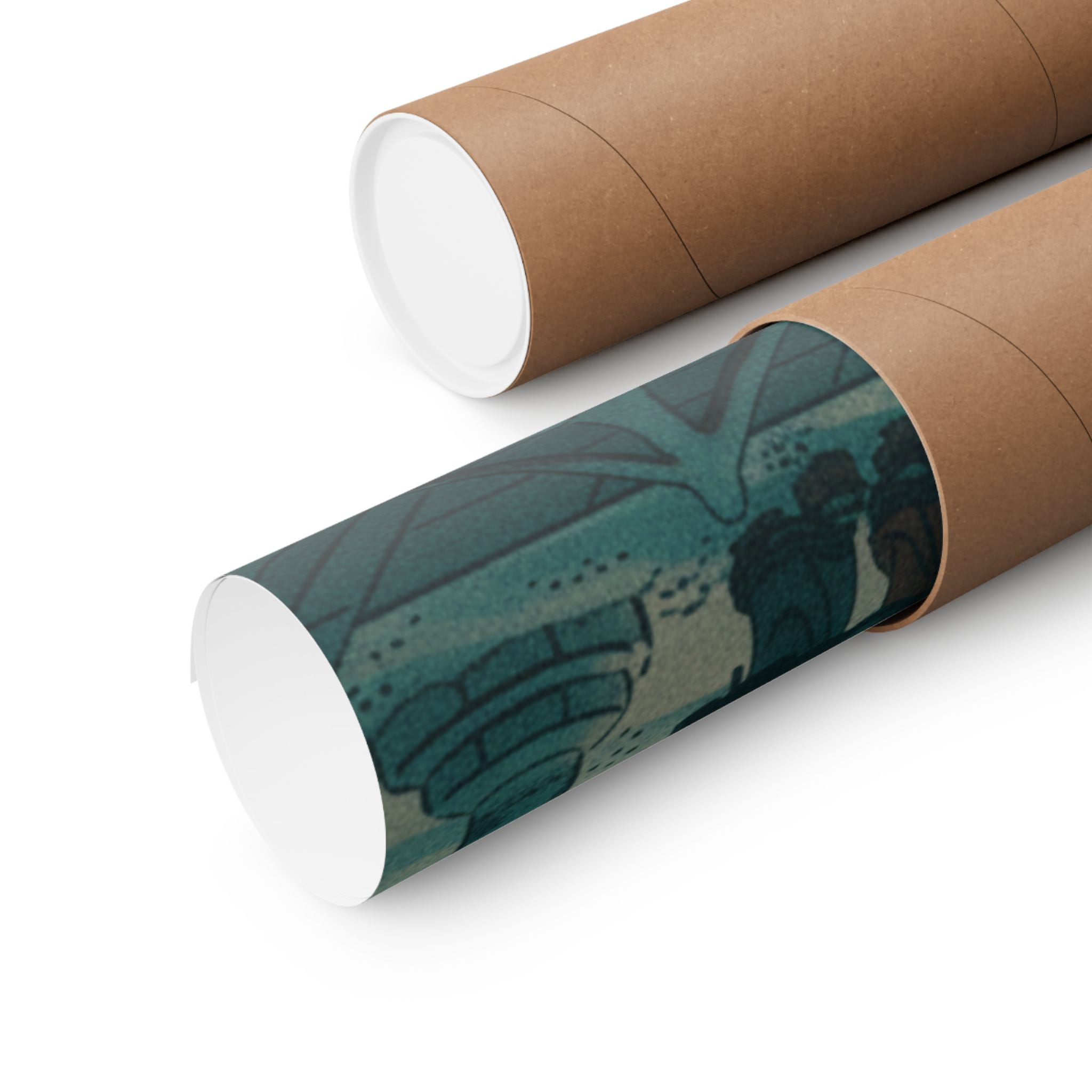 Cinematic — Snow Scene With Figures Outside A Temple — Matte Poster
