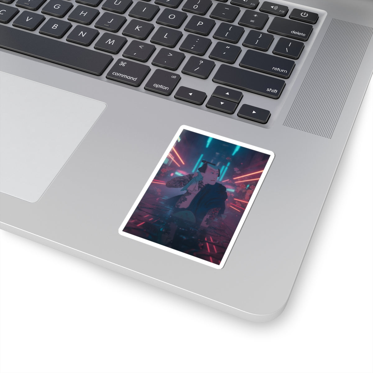 Neon Noir — The Actor Kawarazaki Gonjūrō I As Ude No Kisaburō, Likened To Wu Song The Asceti — Kiss-Cut Sticker