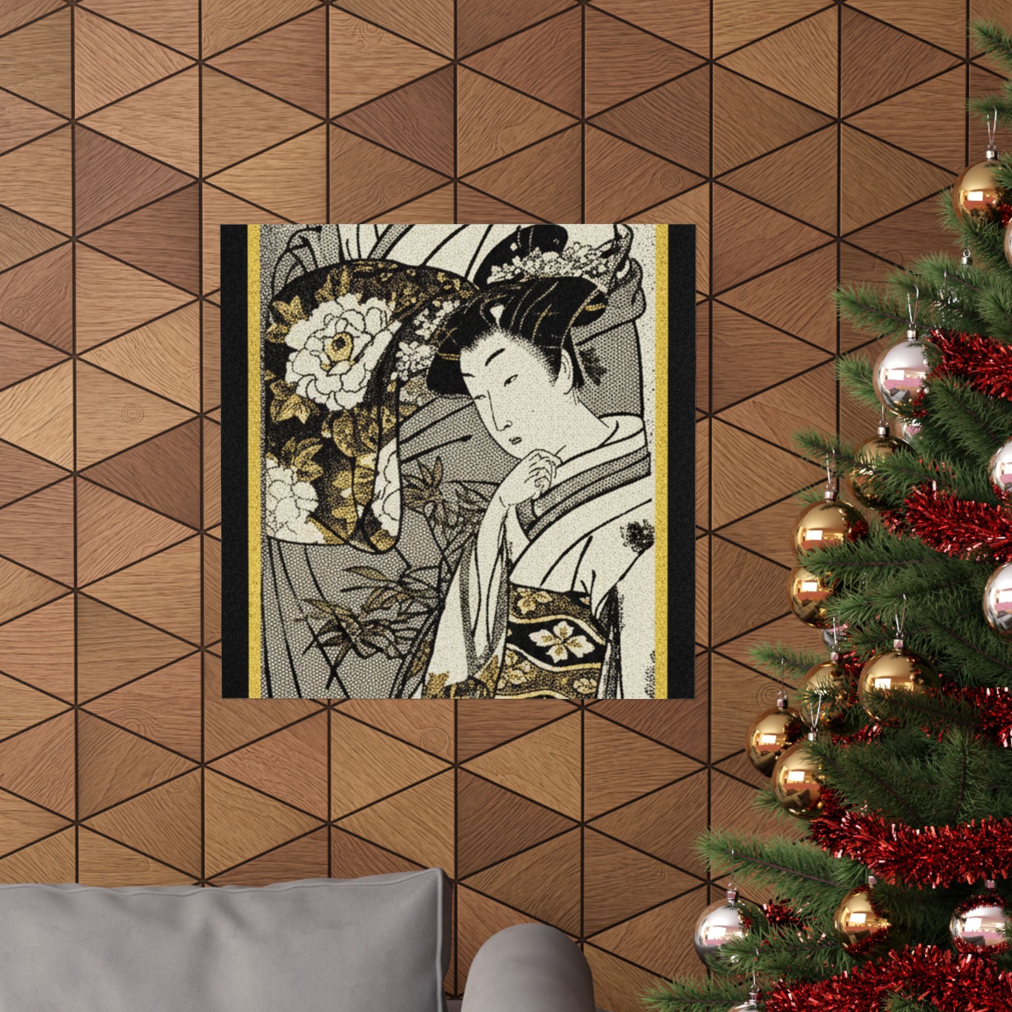 Streetwear Collage — Oiran And Attendant Out For A Stroll — Matte Poster