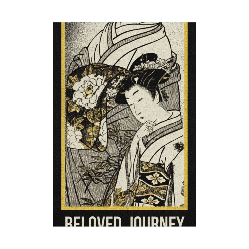 Streetwear Collage — Oiran And Attendant Out For A Stroll — Matte Poster