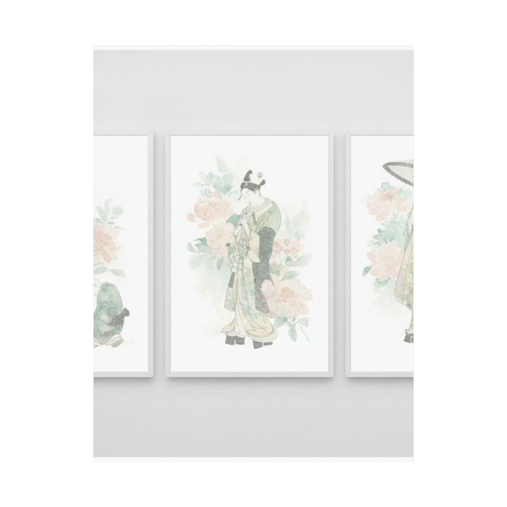 Watercolor — Tripytych Of Young Men — Matte Poster