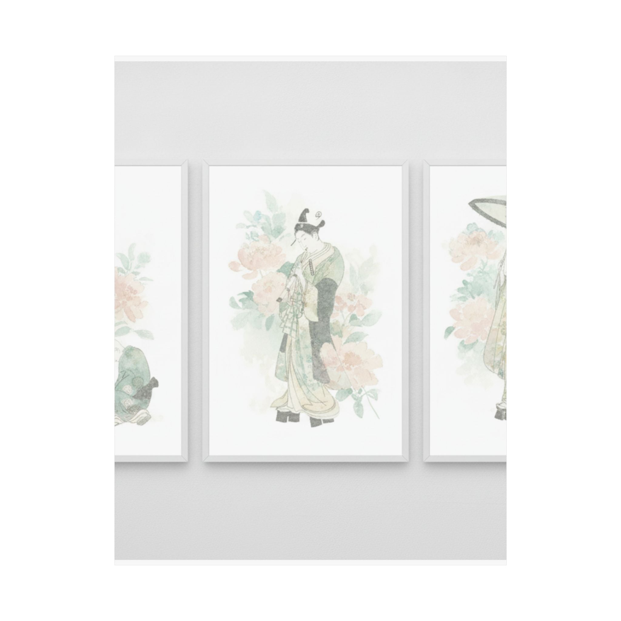 Watercolor — Tripytych Of Young Men — Matte Poster
