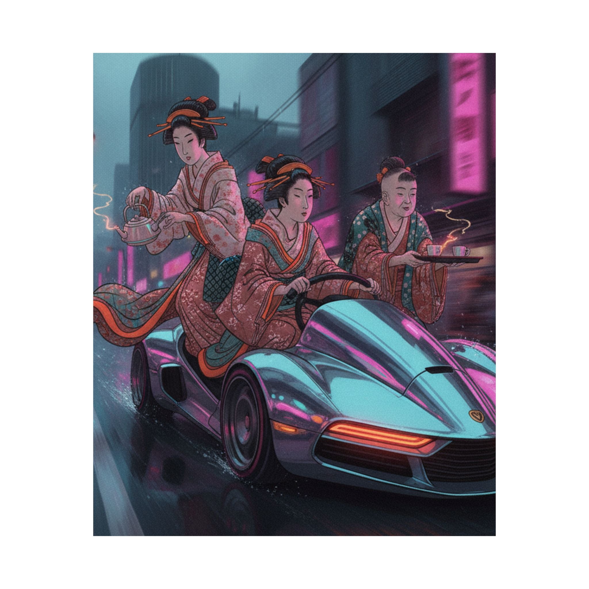Fast Furious — Two Young Ladies Having Tea Attended By Elderly Servant — Matte Poster