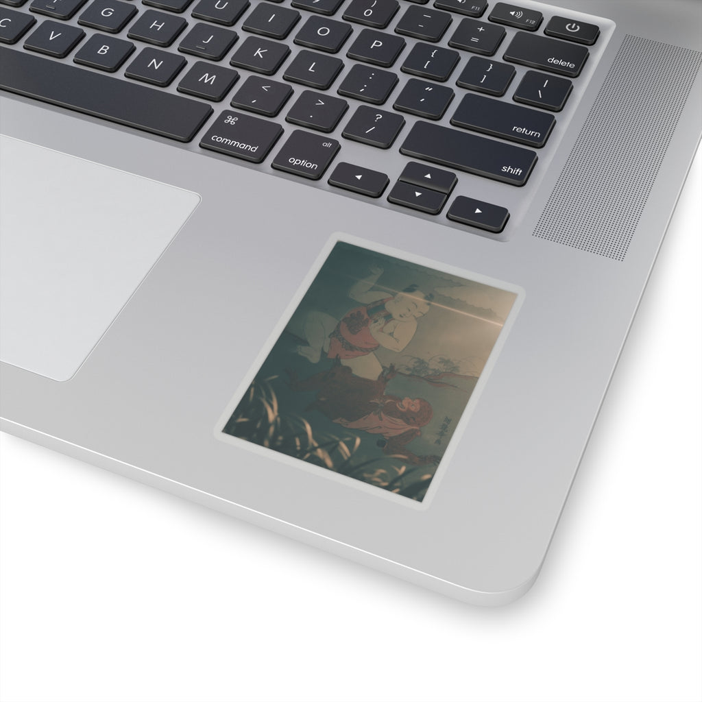 Cinematic — Boy And Monkey Playing — Kiss-Cut Sticker