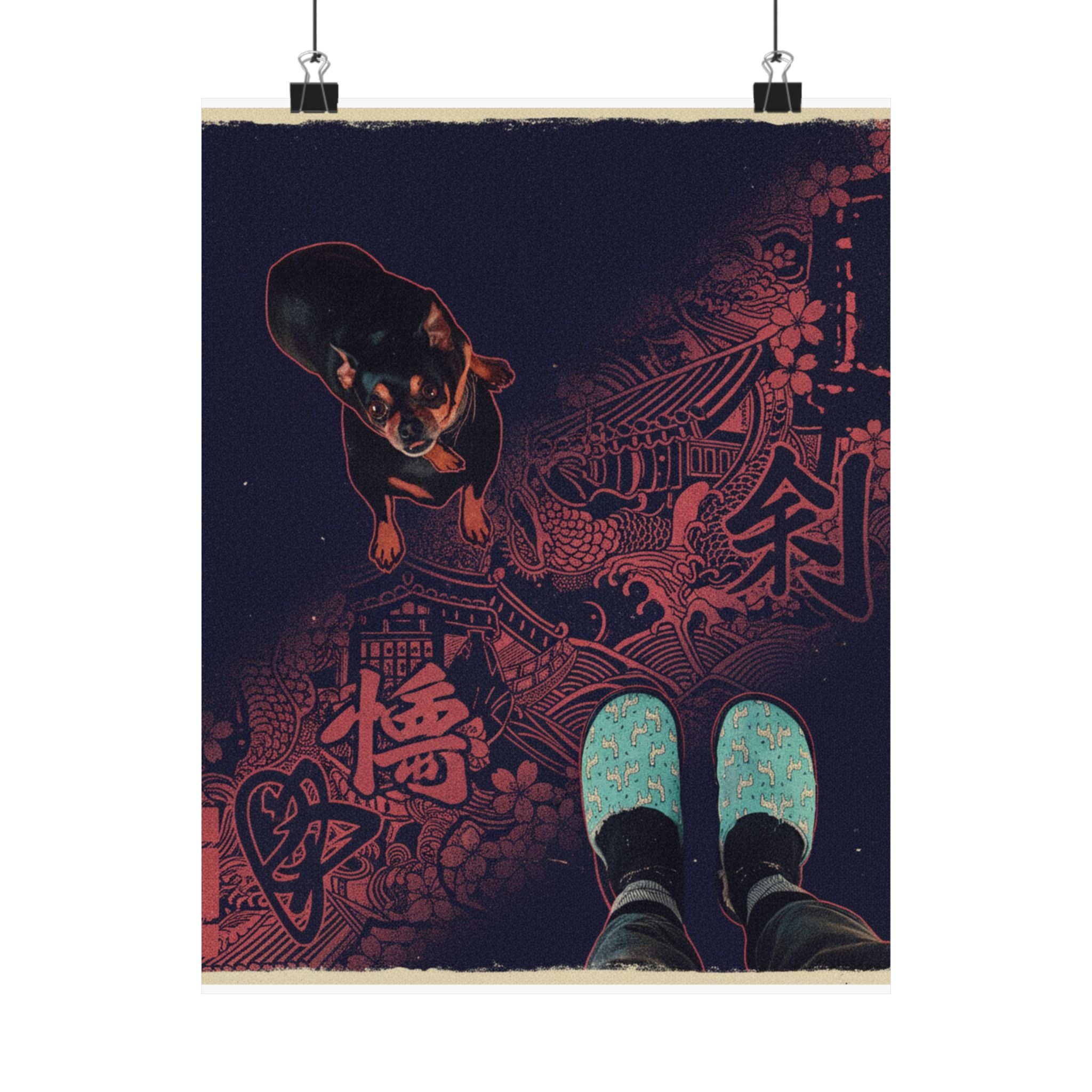 Japanese Street — Dog — Matte Poster