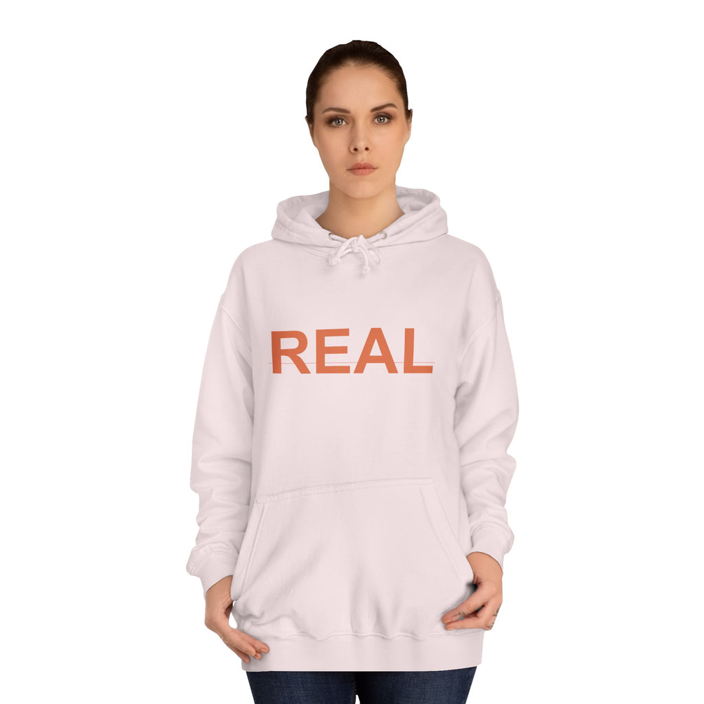 REAL Bold Burnt-Orange Minimal Typography Hoodie