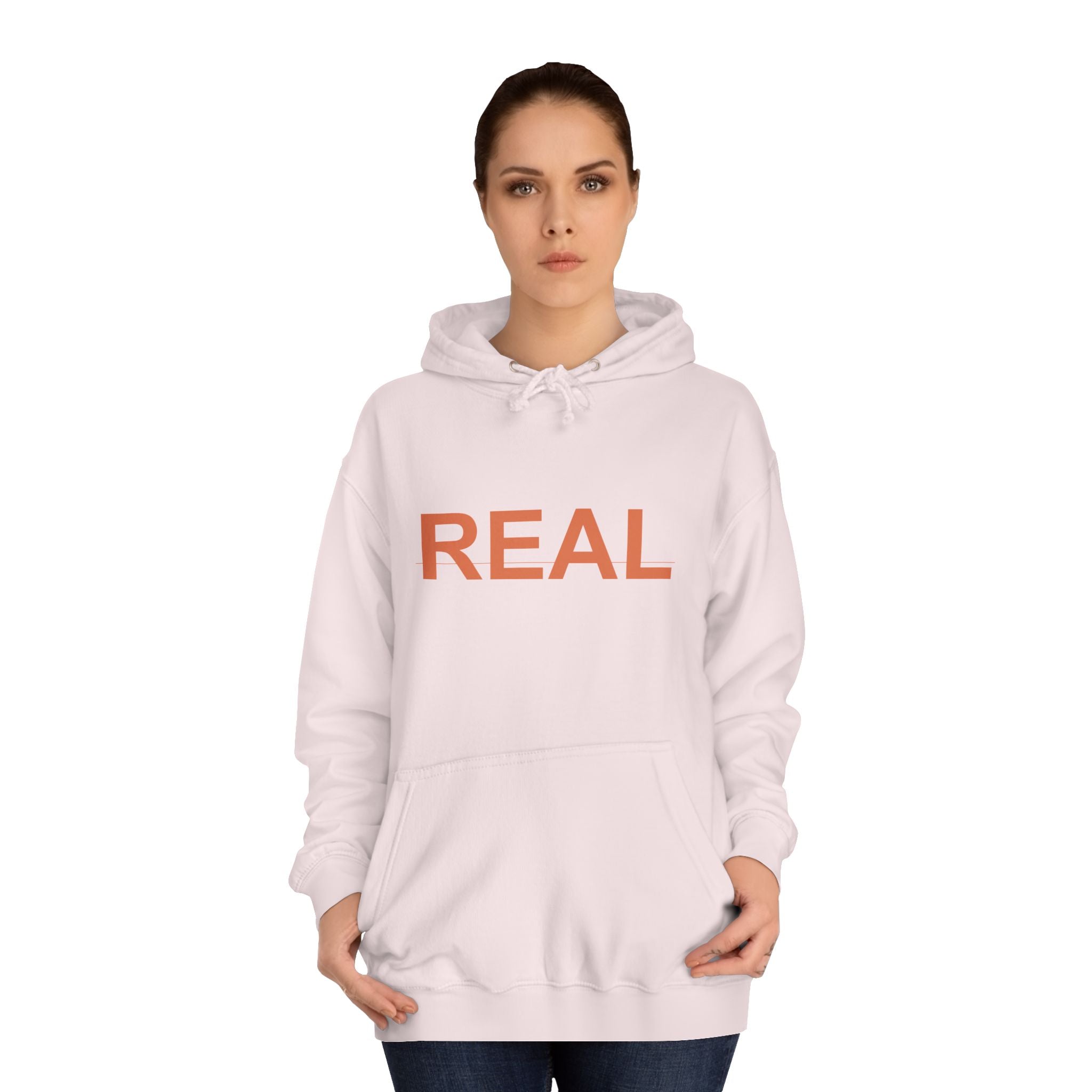 REAL Bold Burnt-Orange Minimal Typography Hoodie