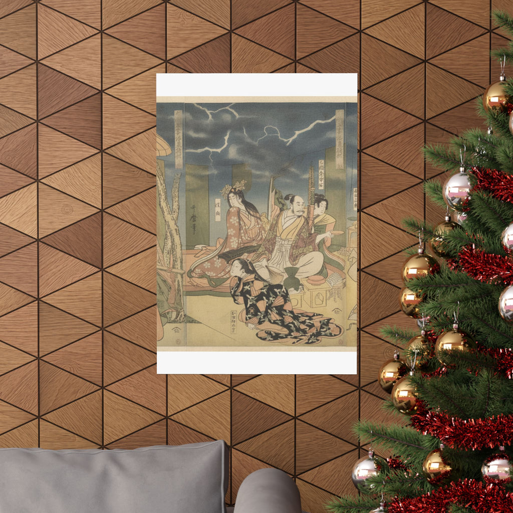 Dramatic Storm — A View Of The Pleasures Of The Taiko And His Five Wives At Rakutō — Matte Poster