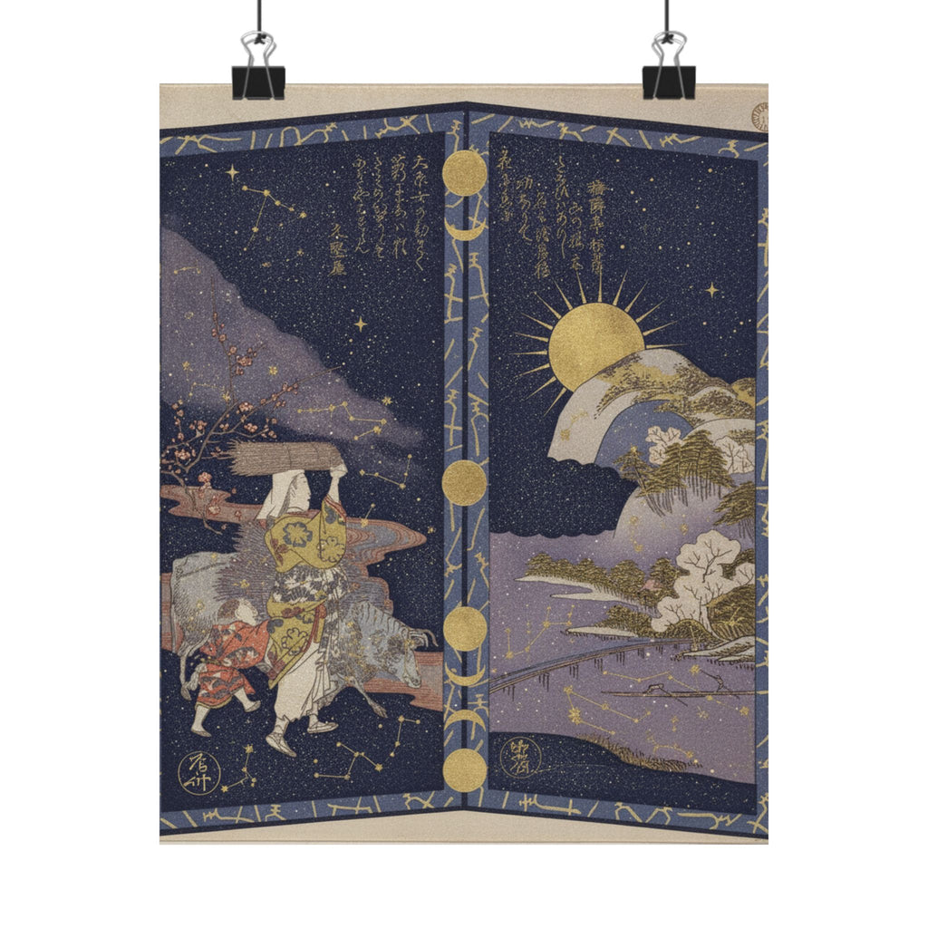 Celestial — Surimono In Shape Of Small Twofold Screen — Matte Poster