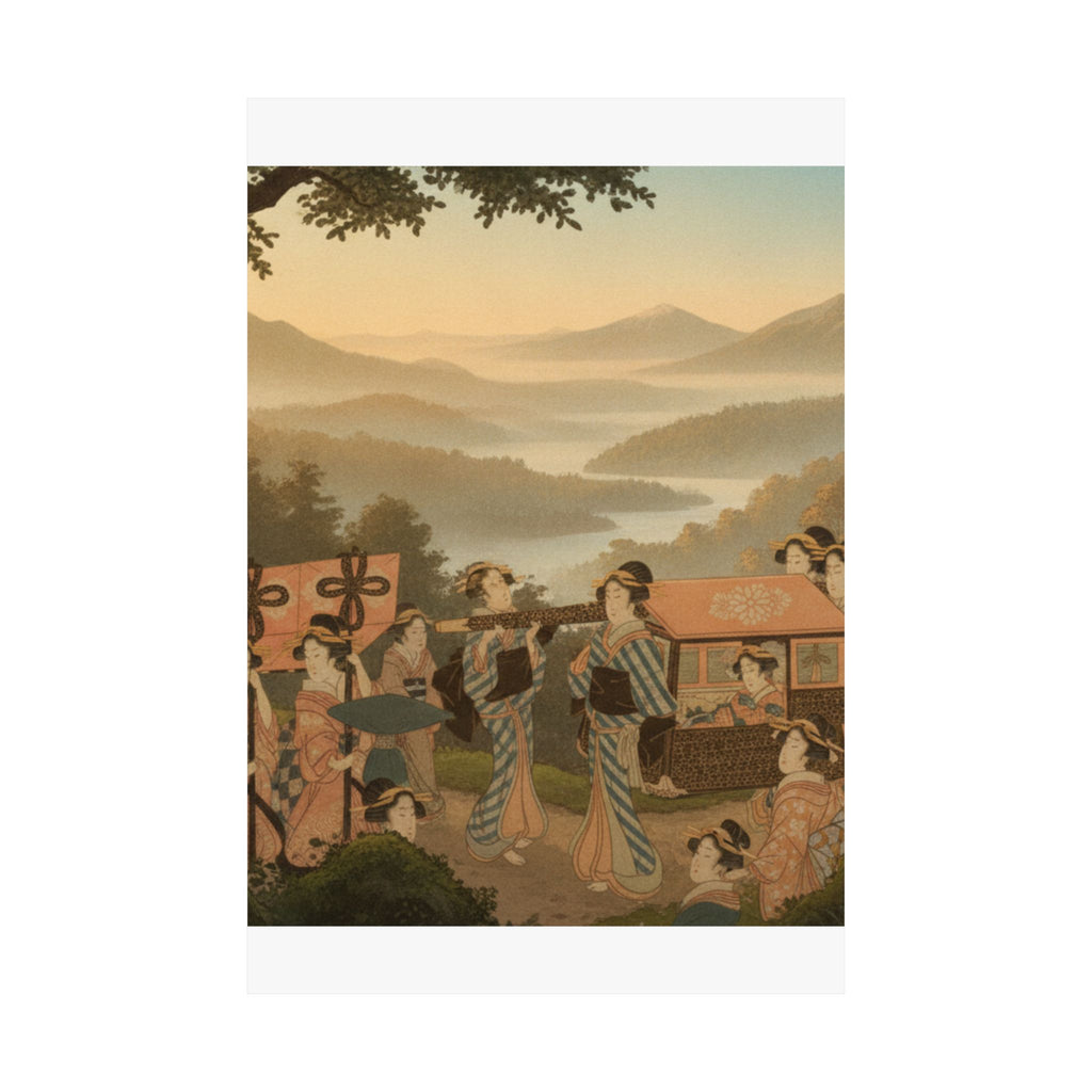 Scenic Nature — Promenade Of Famous Beauty Escorted By Many Female Attendants — Matte Poster
