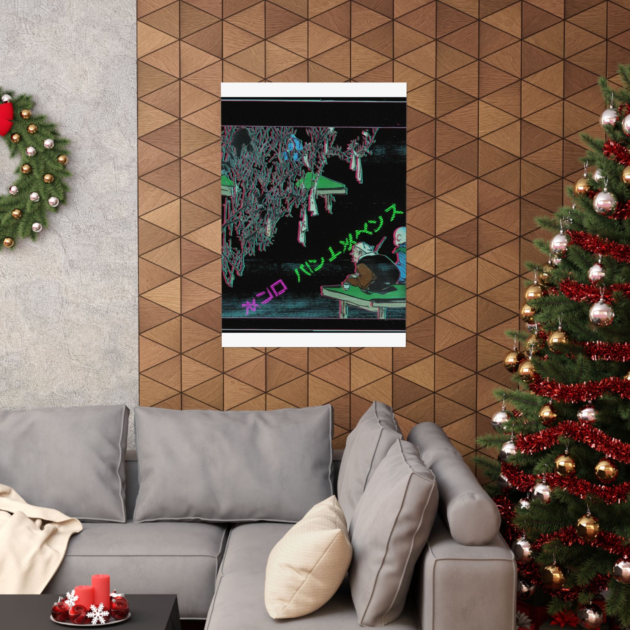 Glitch Culture — Two Pilgrims Gazing At A Tree Festooned With Prayers — Matte Poster