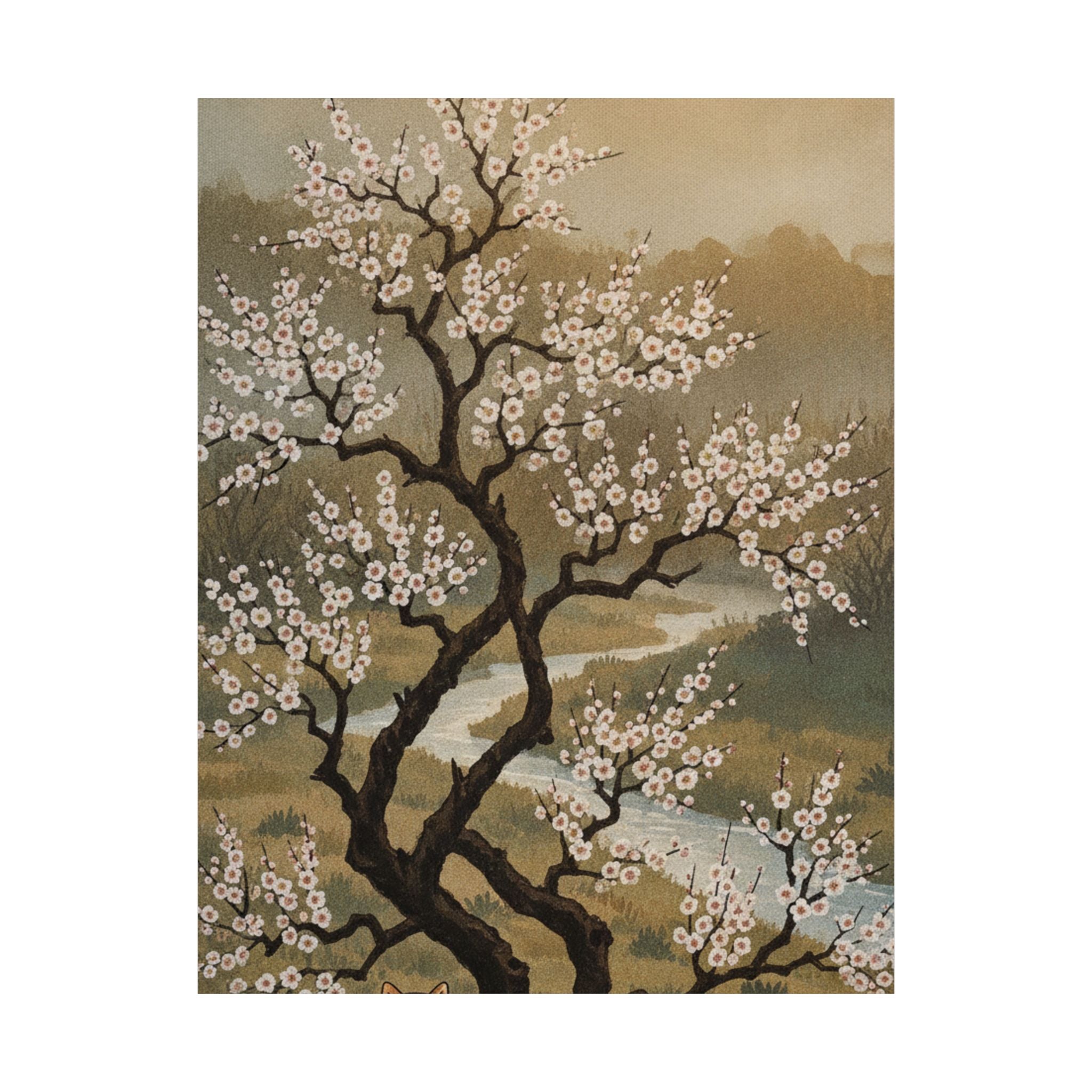 Scenic Nature — Plum Tree In Blossom — Matte Poster