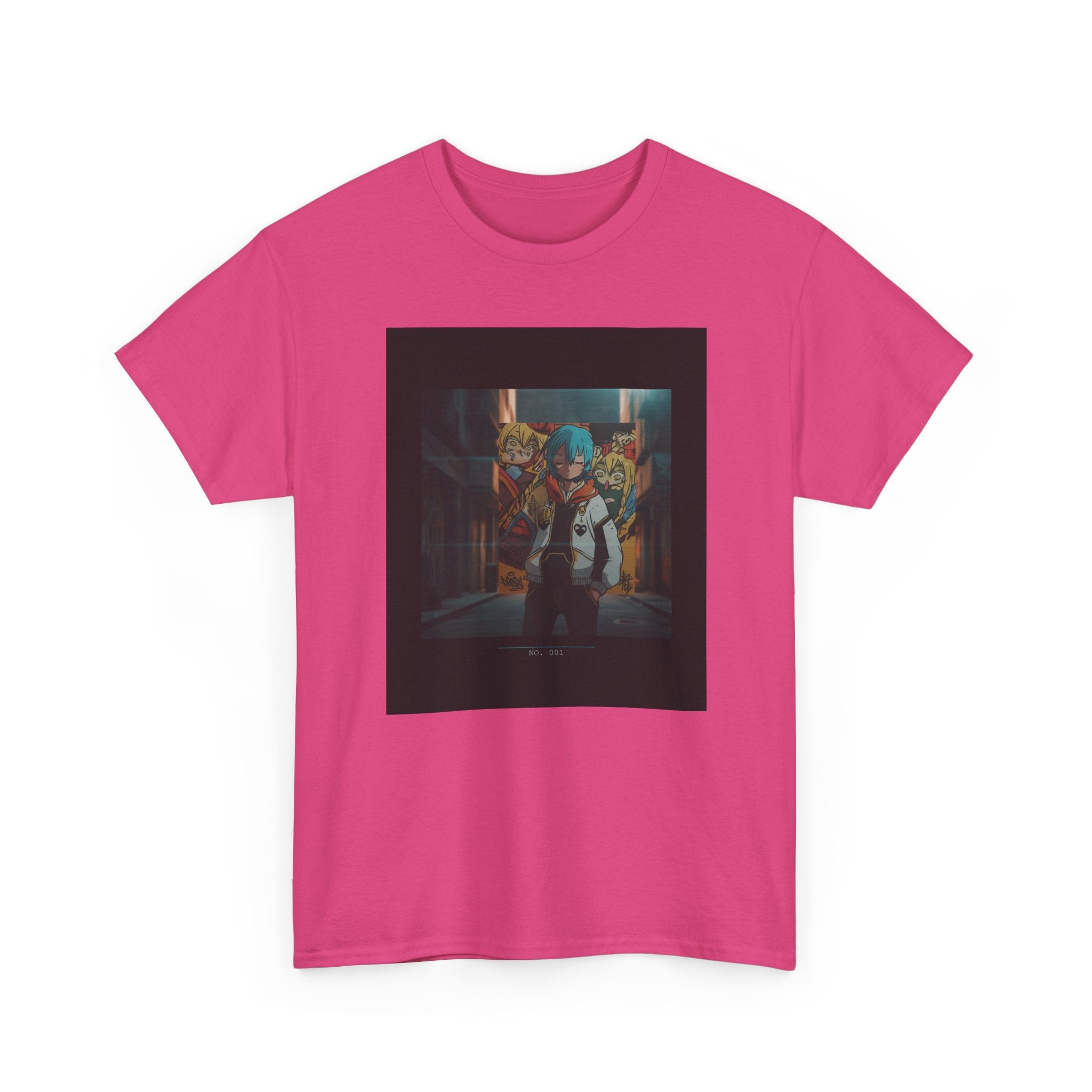 Blue-Haired Anime Kid Graffiti Alley No.001 Graphic Tee