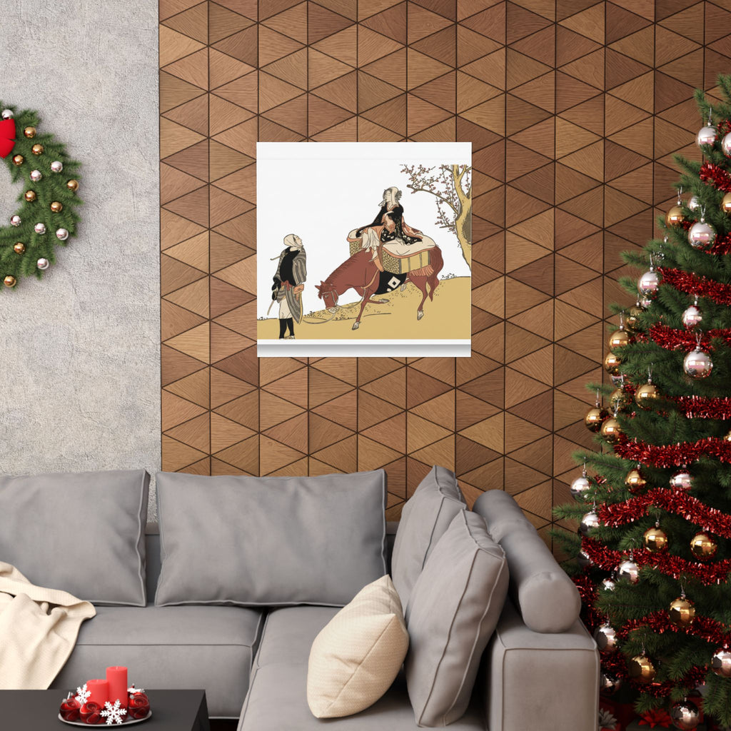 Ecommerce Main — Version Of Legend Of Michizane: Woman Riding Ox Which A Man Is Leading — Matte Poster