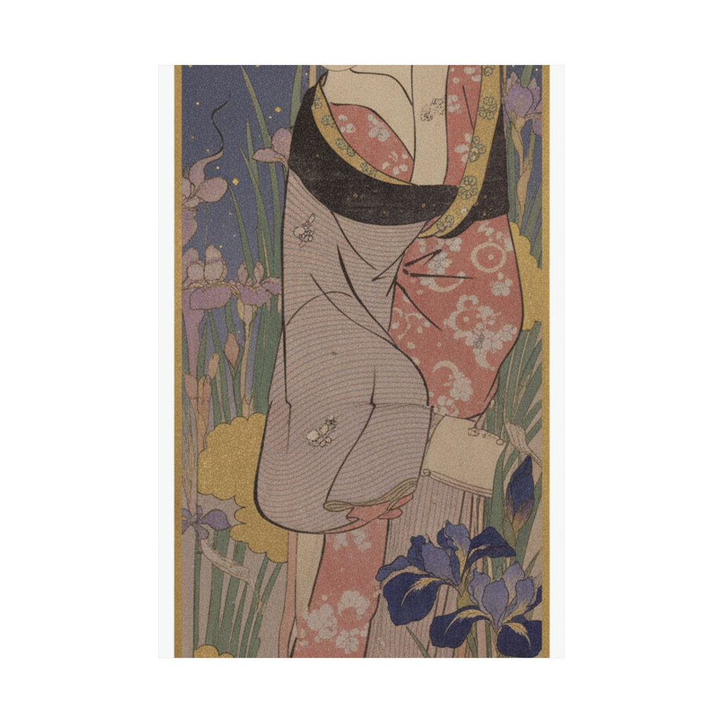 Celestial — Young Lady And Iris Garden — Matte Poster