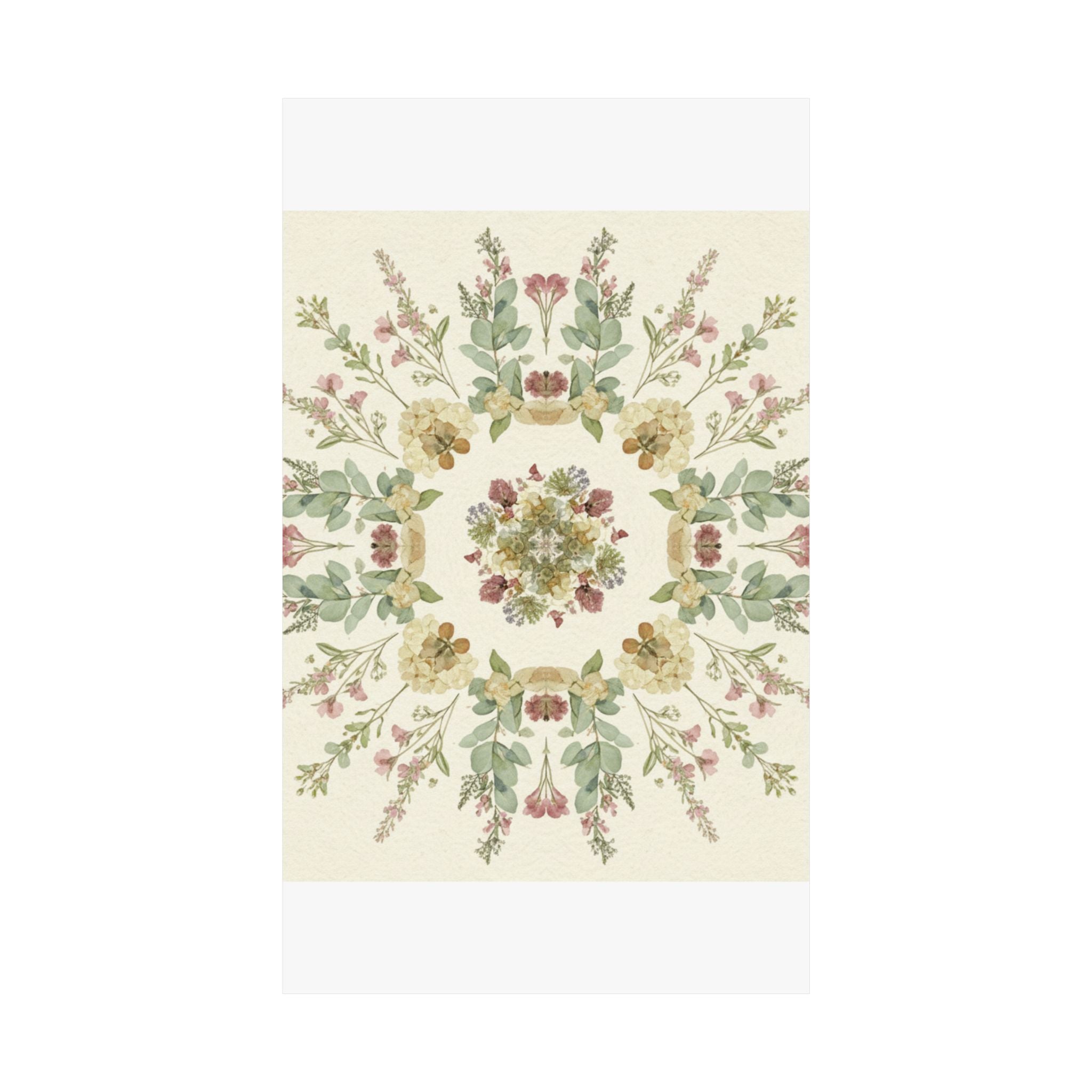 Pressed Wildflower Symmetry Cottagecore Botanical Poster