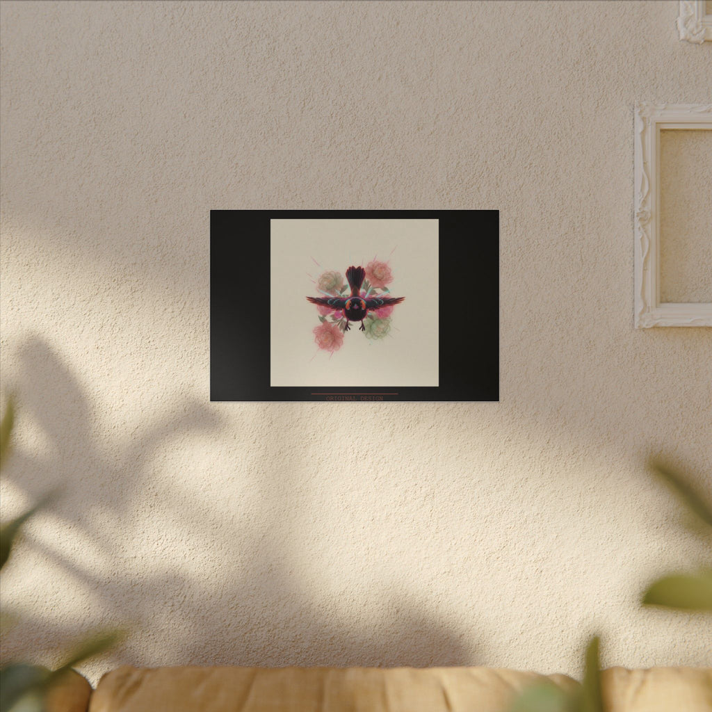 BRED IN THE CITY Flying Bird & Roses Matte Canvas