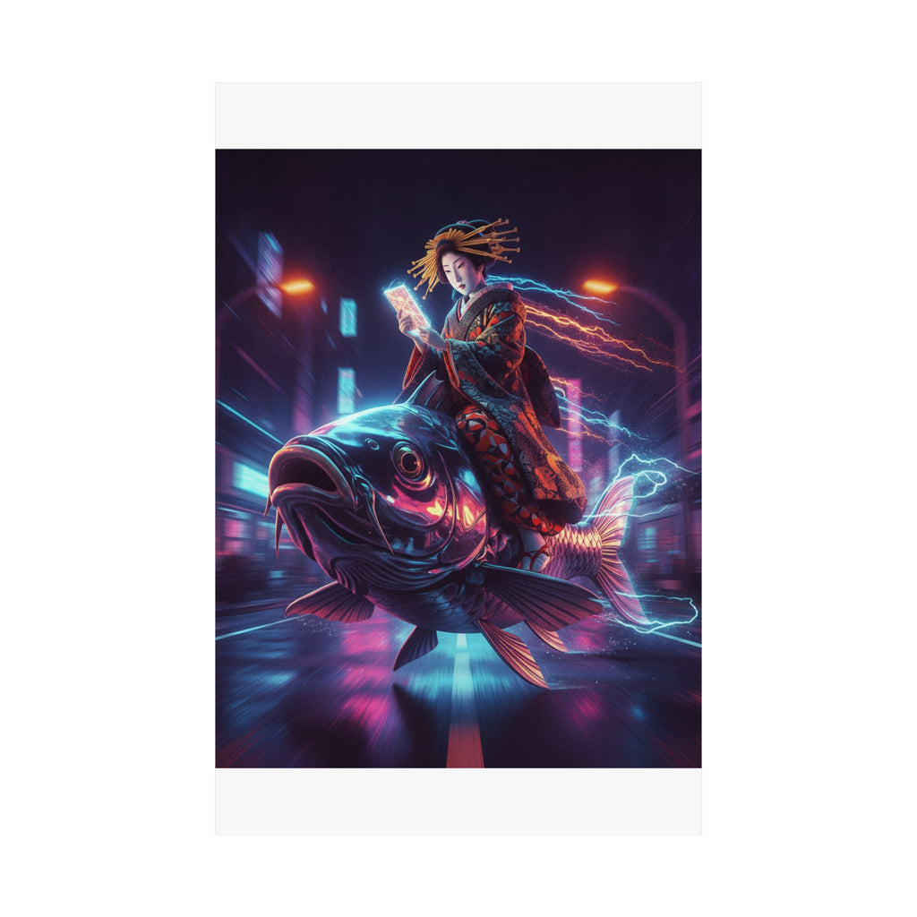 Fast Furious — Courtesan Seated On A Carp — Matte Poster