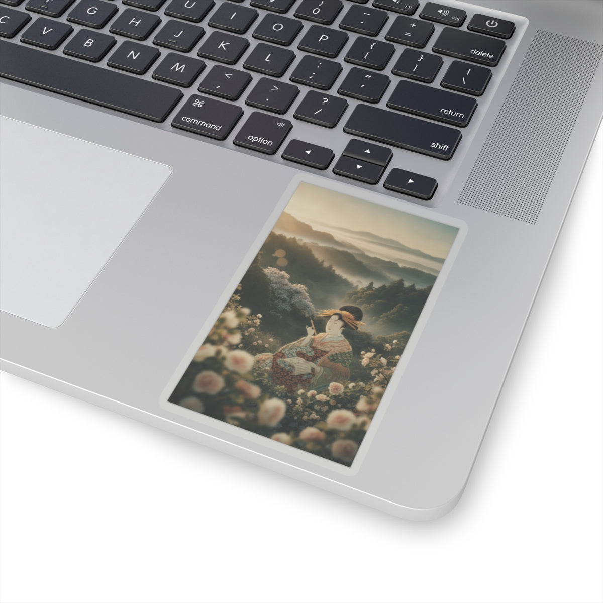 Scenic Nature — Courtesan With Book And Hair-Pin — Kiss-Cut Sticker